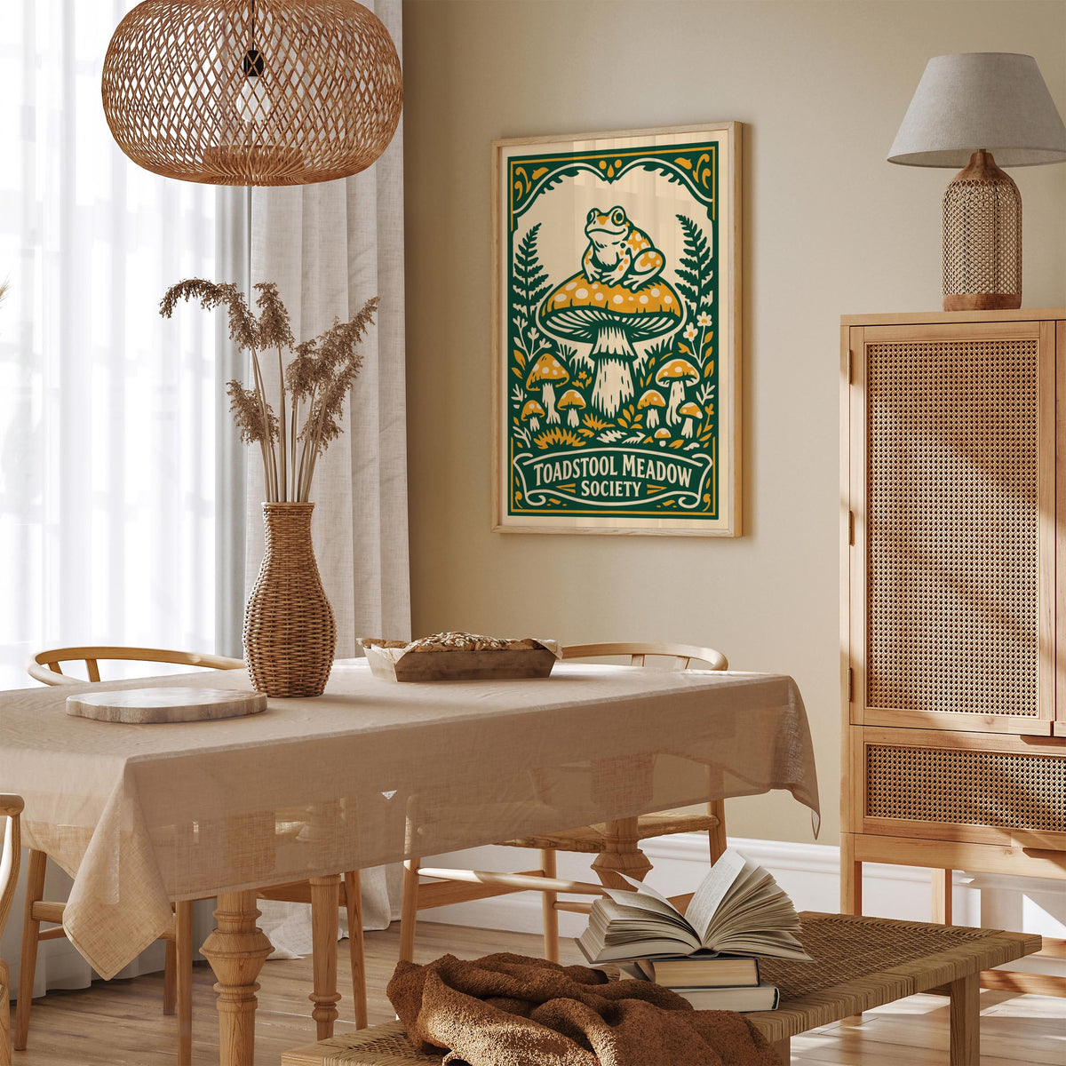 Toadstool Meadow Society Art Poster