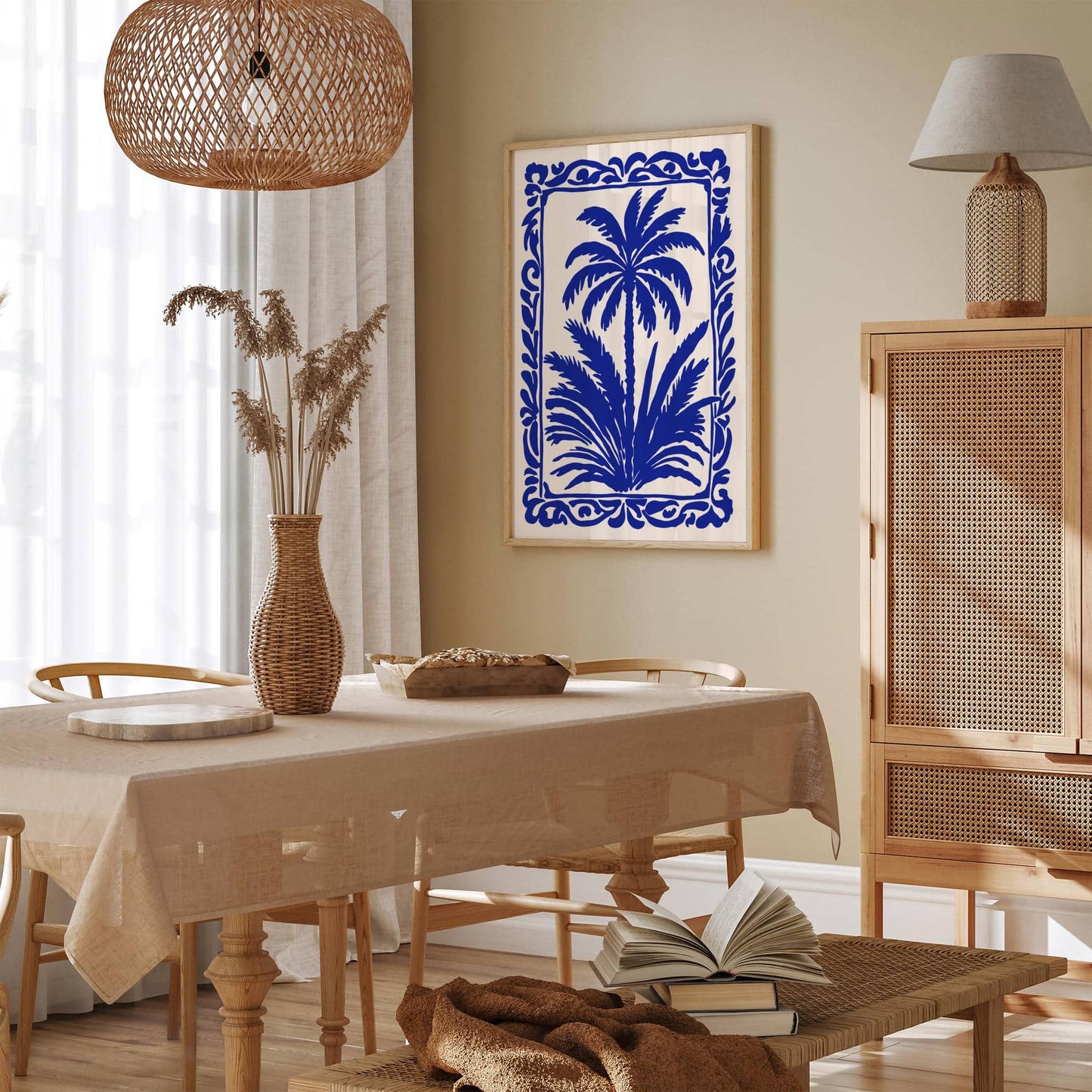 Blue Palm Tree Eclectic Wall Art