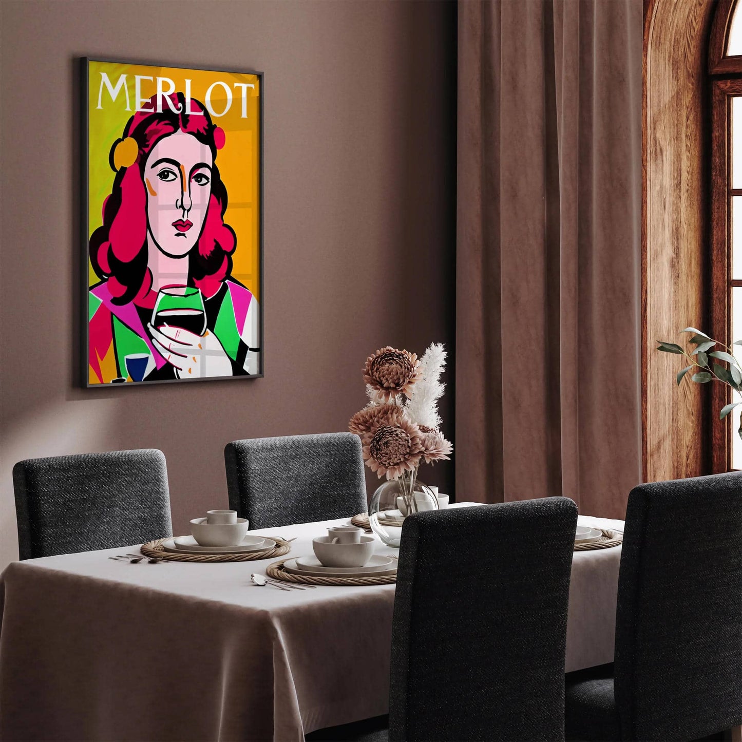 Retro Wine Poster - Merlot Advertising Print - HypeSheriff