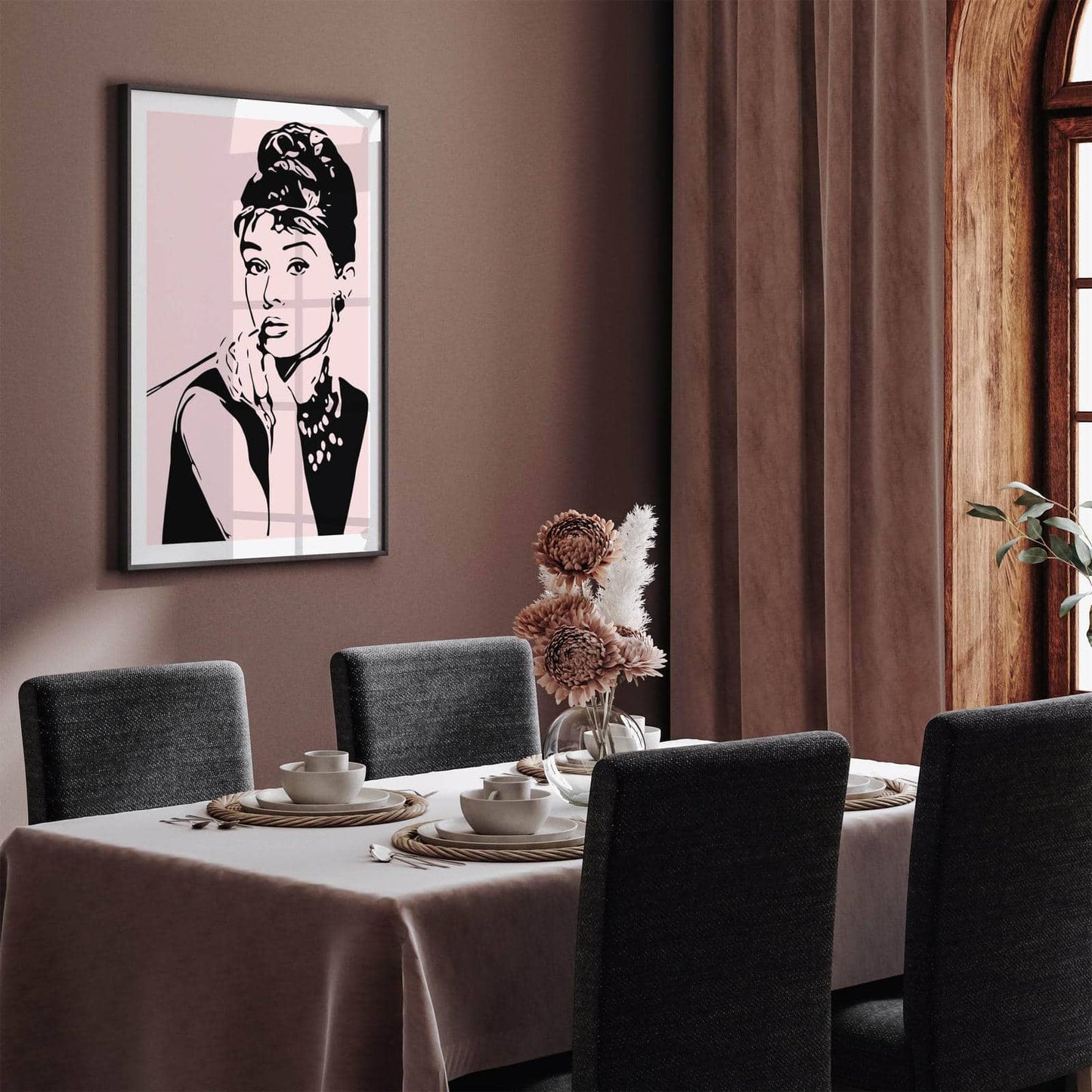 Audrey Hepburn Actress Pink Poster - HypeSheriff
