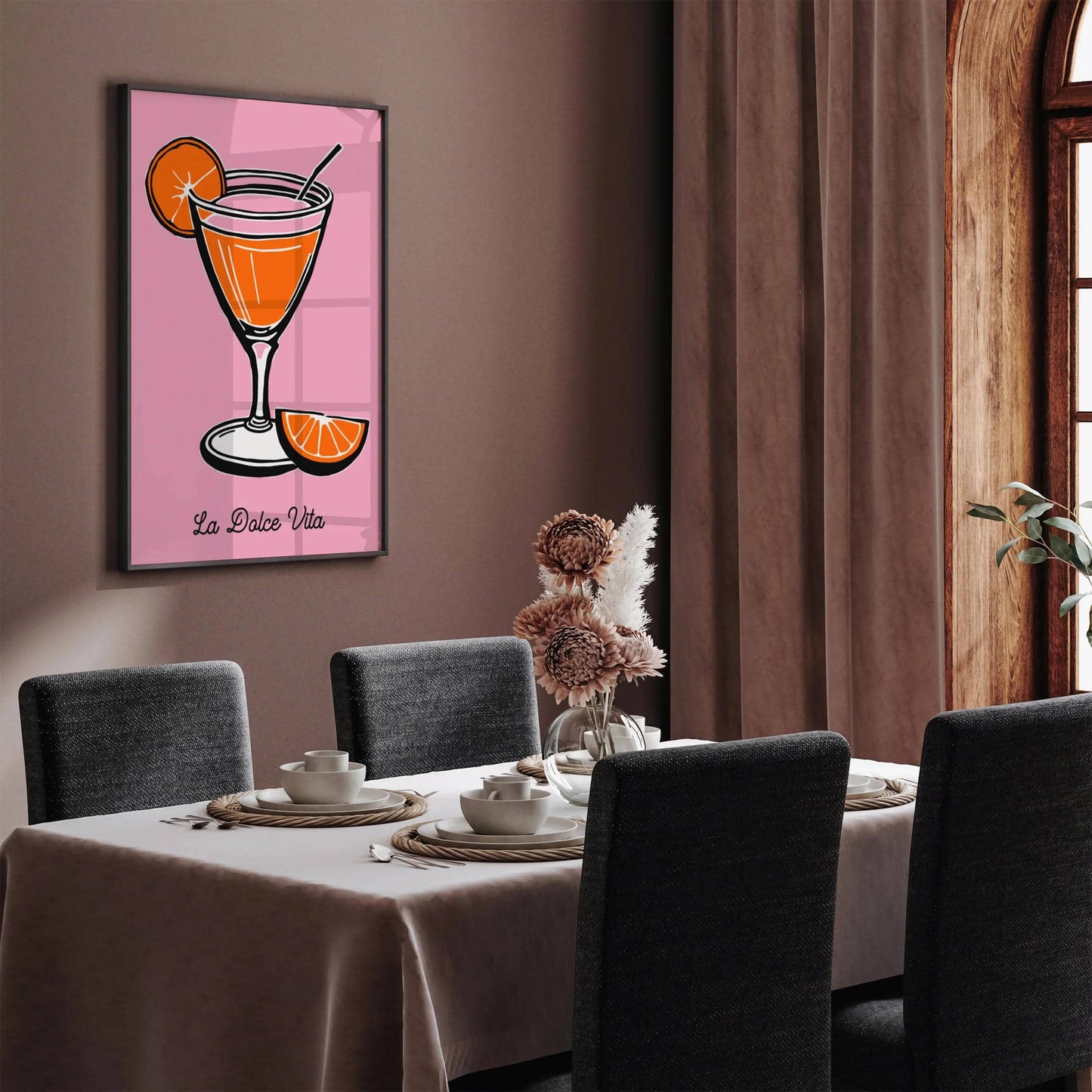 Pink Summer Poster La Dolce Vita Quote - HypeSheriff