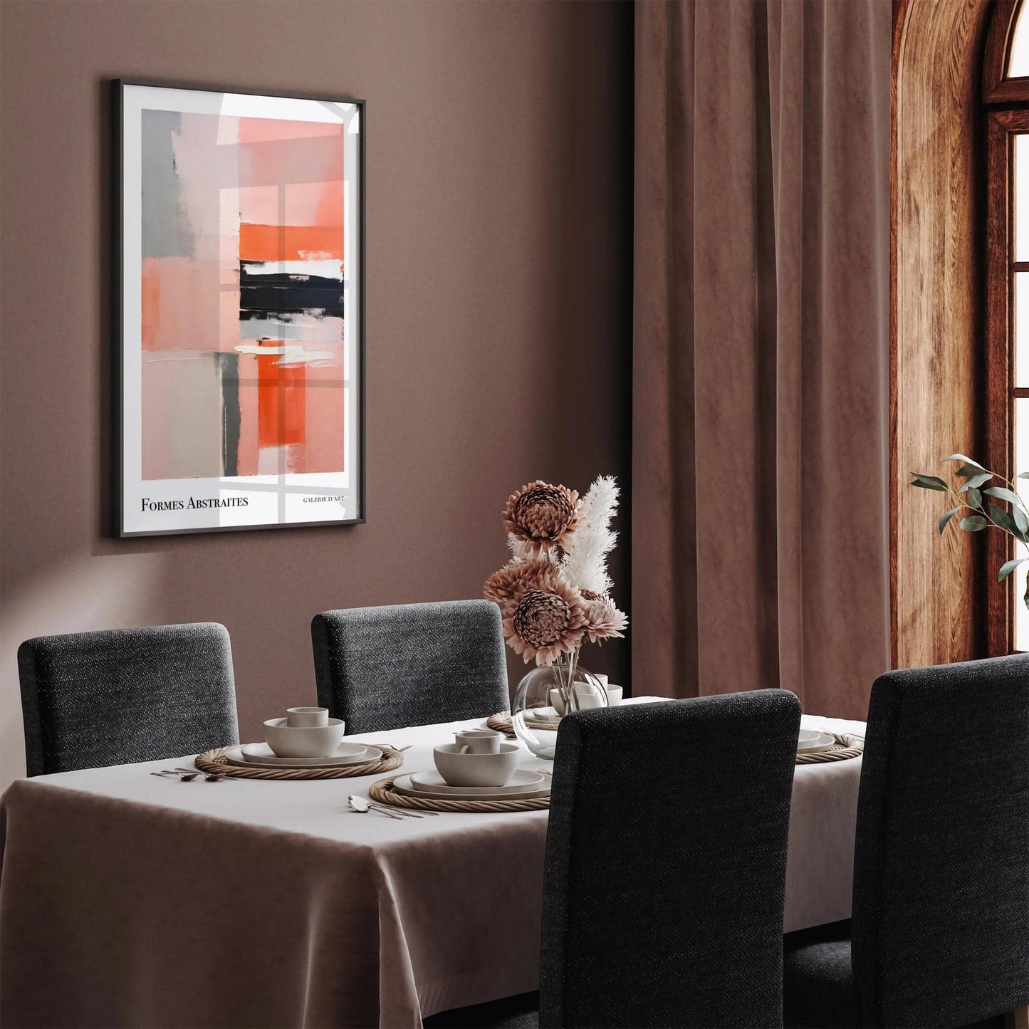 Formes Abstraites: Peach Abstract Painting Print - HypeSheriff