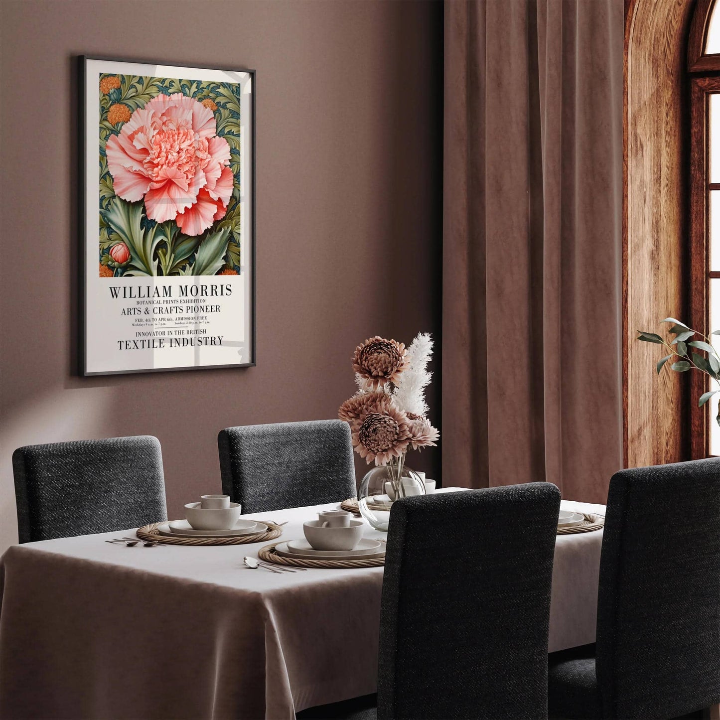 Pink Marigold William Morris Poster - HypeSheriff