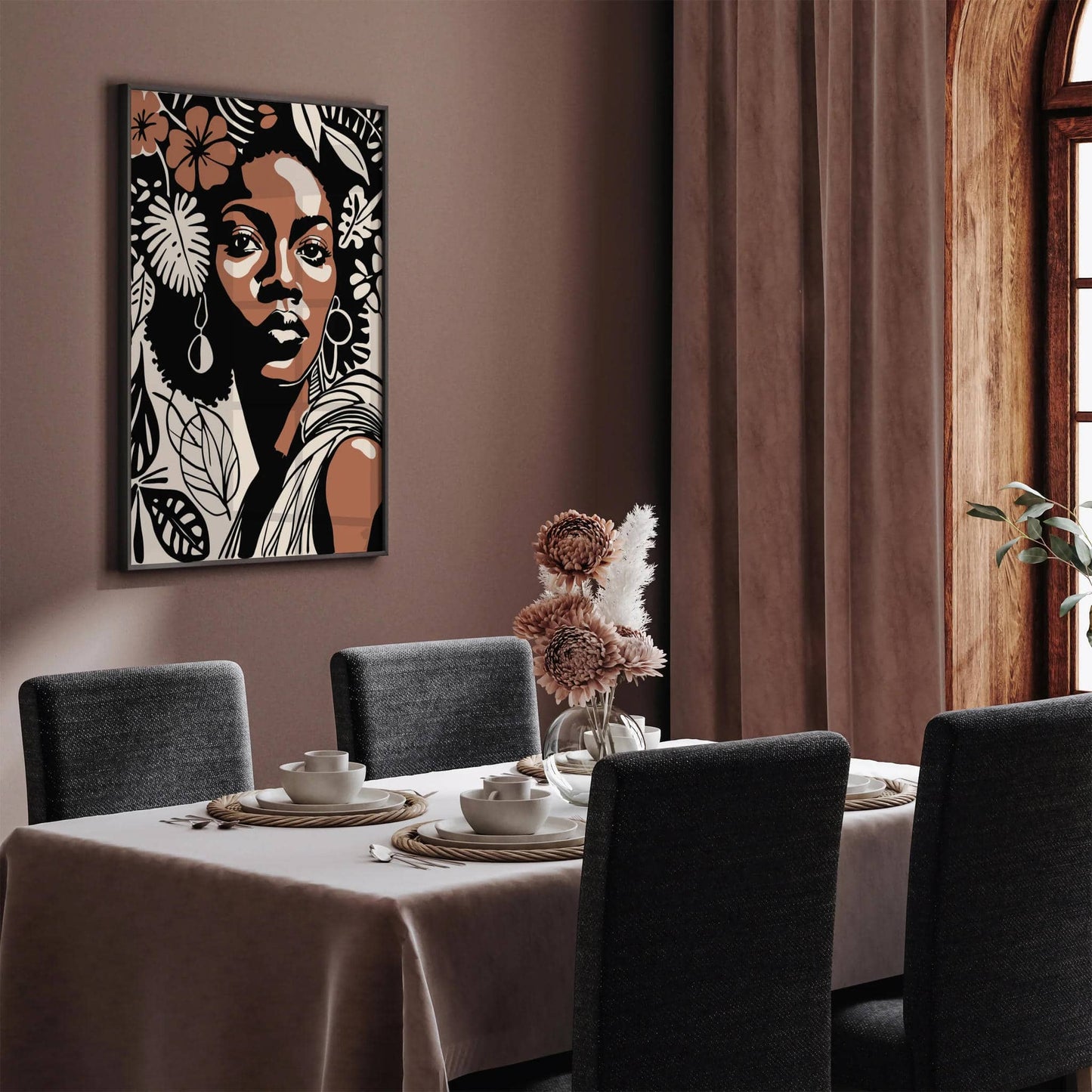 Tropical Woman Bohemian Portrait Art