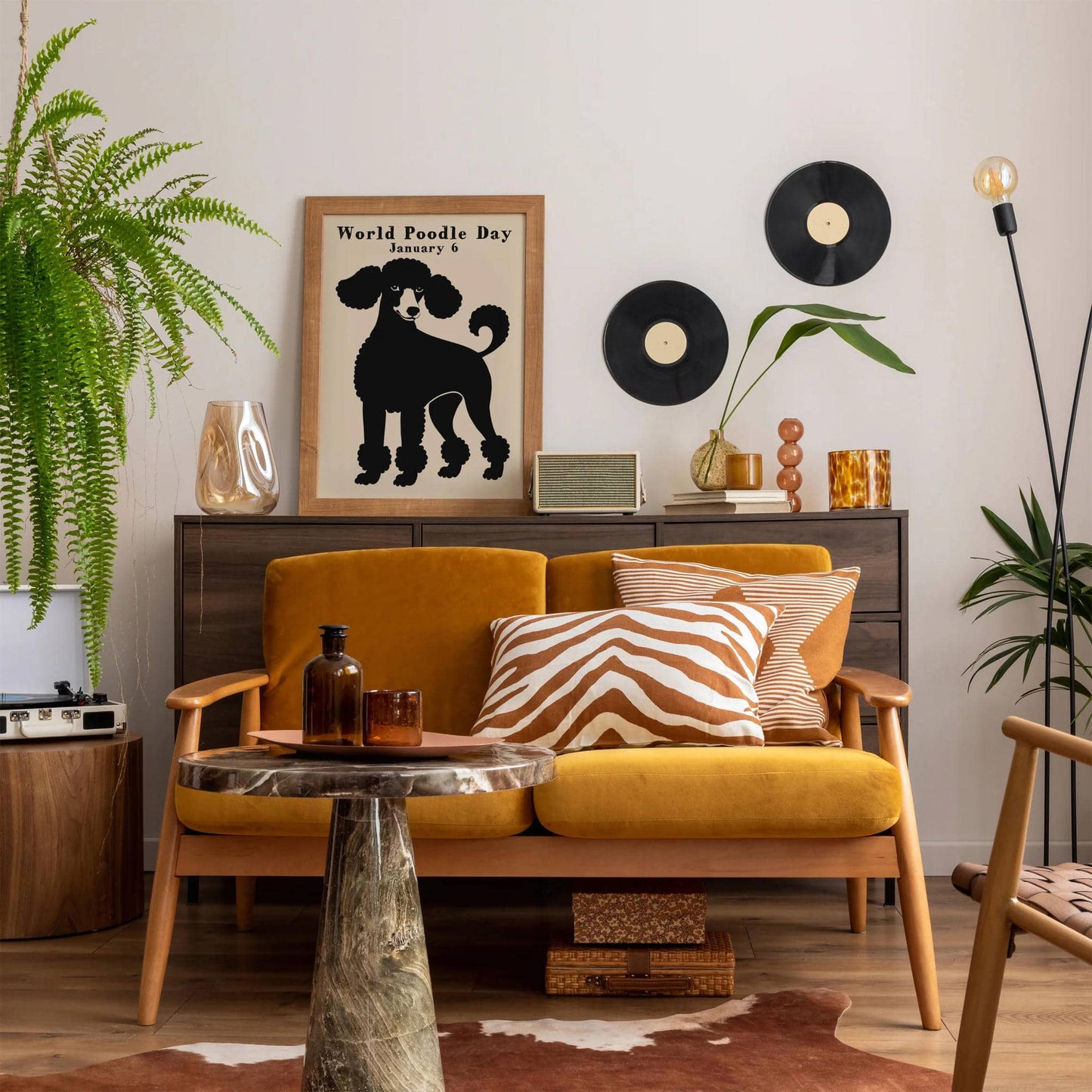 World Poodle Day Wall Art Black Dog Poster - HypeSheriff