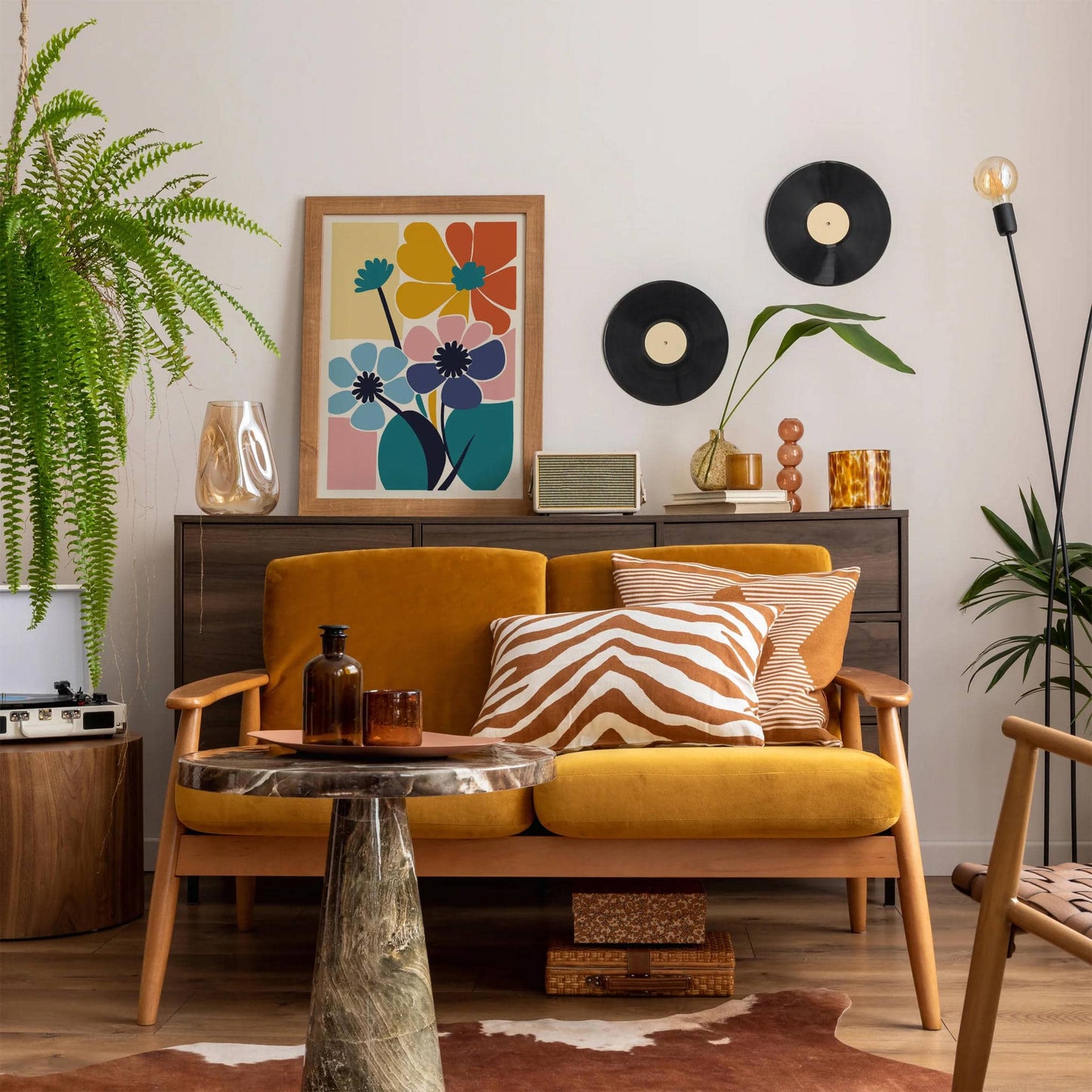 Colorful Cut Outs Flowers Poster