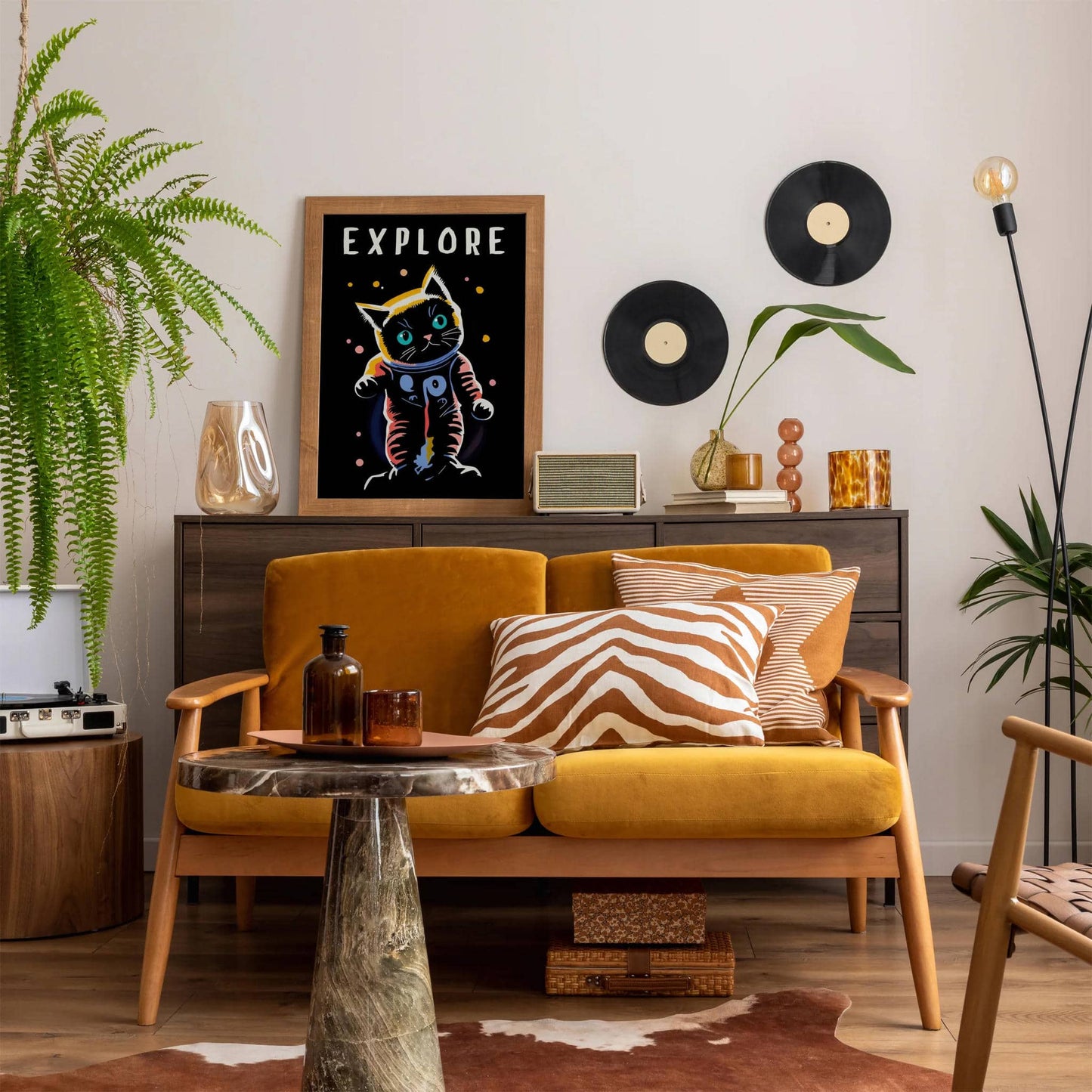 Explore Space - Cute Cat Wall Art - HypeSheriff
