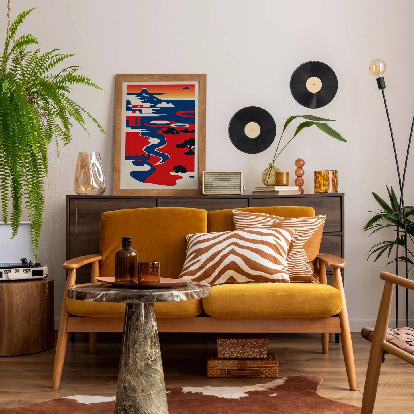 Japanese Vintage Wall Art in Red - HypeSheriff