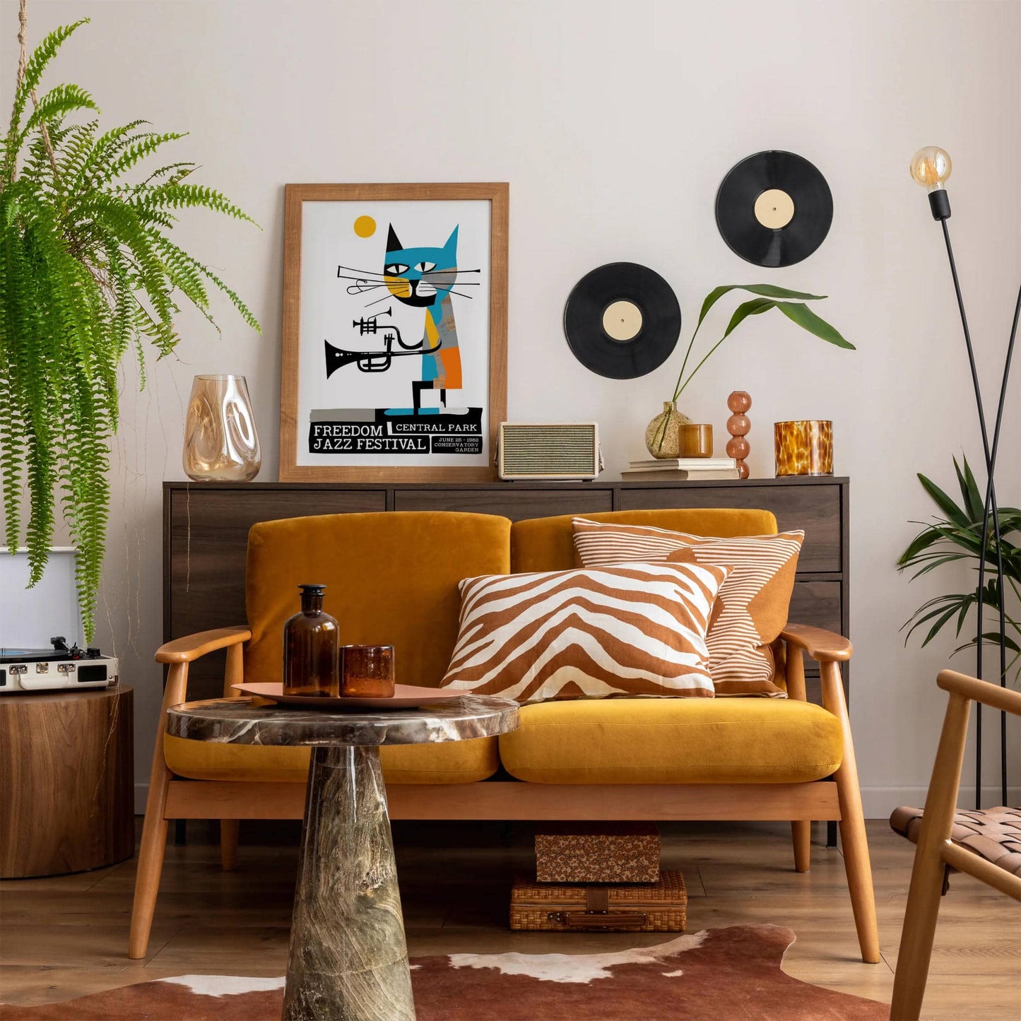 NYC Central Park Jazz Festival Cat Poster - HypeSheriff