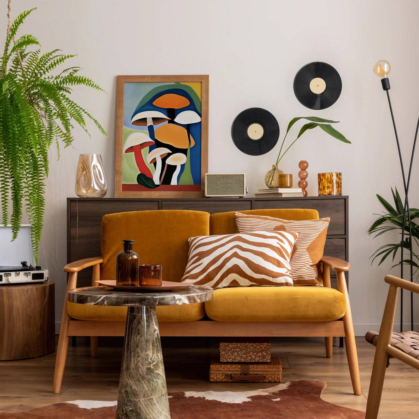 Boho Mushrooms Wall Art Print - HypeSheriff