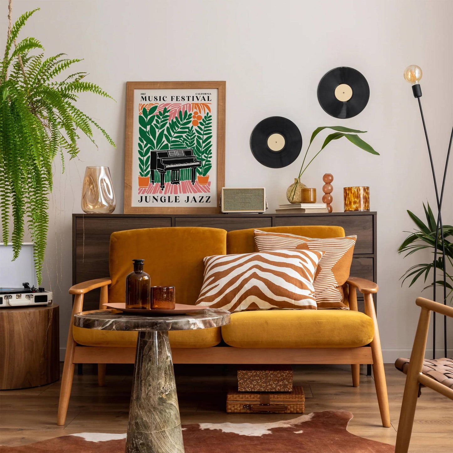 Jungle Jazz Music Art Print - Colorful Poster