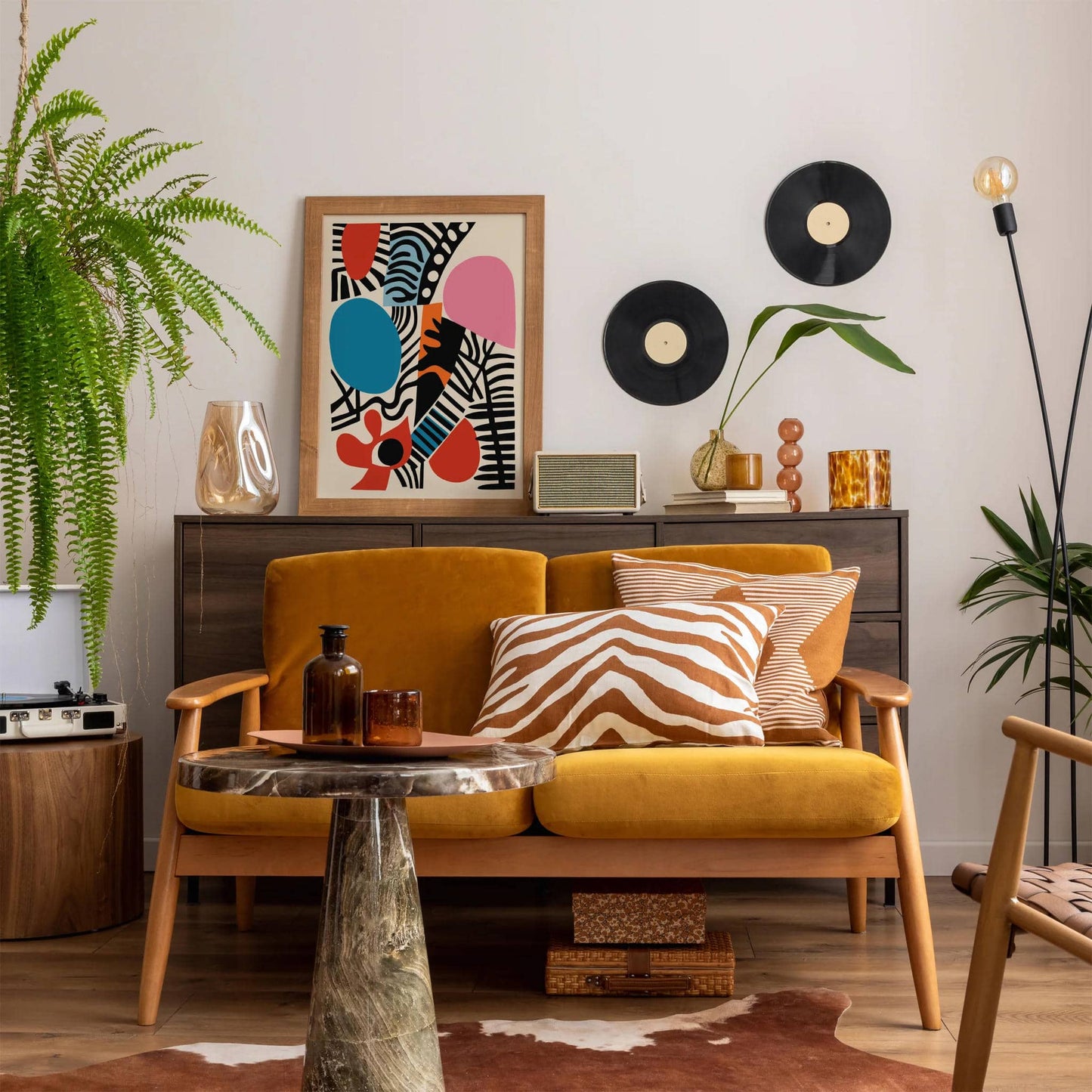 Retro Colorful Abstract Cut Outs Poster Print
