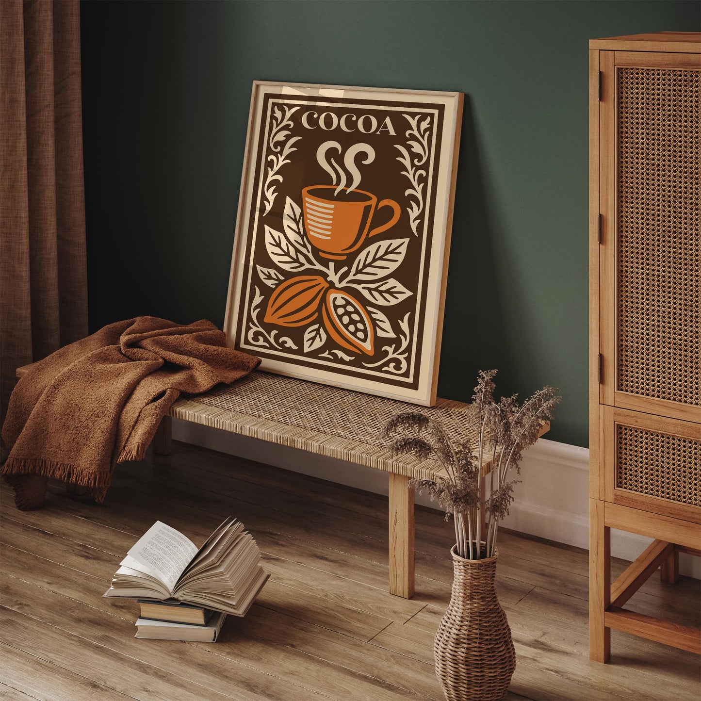 Cocoa Hot Drink Poster - Cozy Autumn Kitchen Wall Art Decor