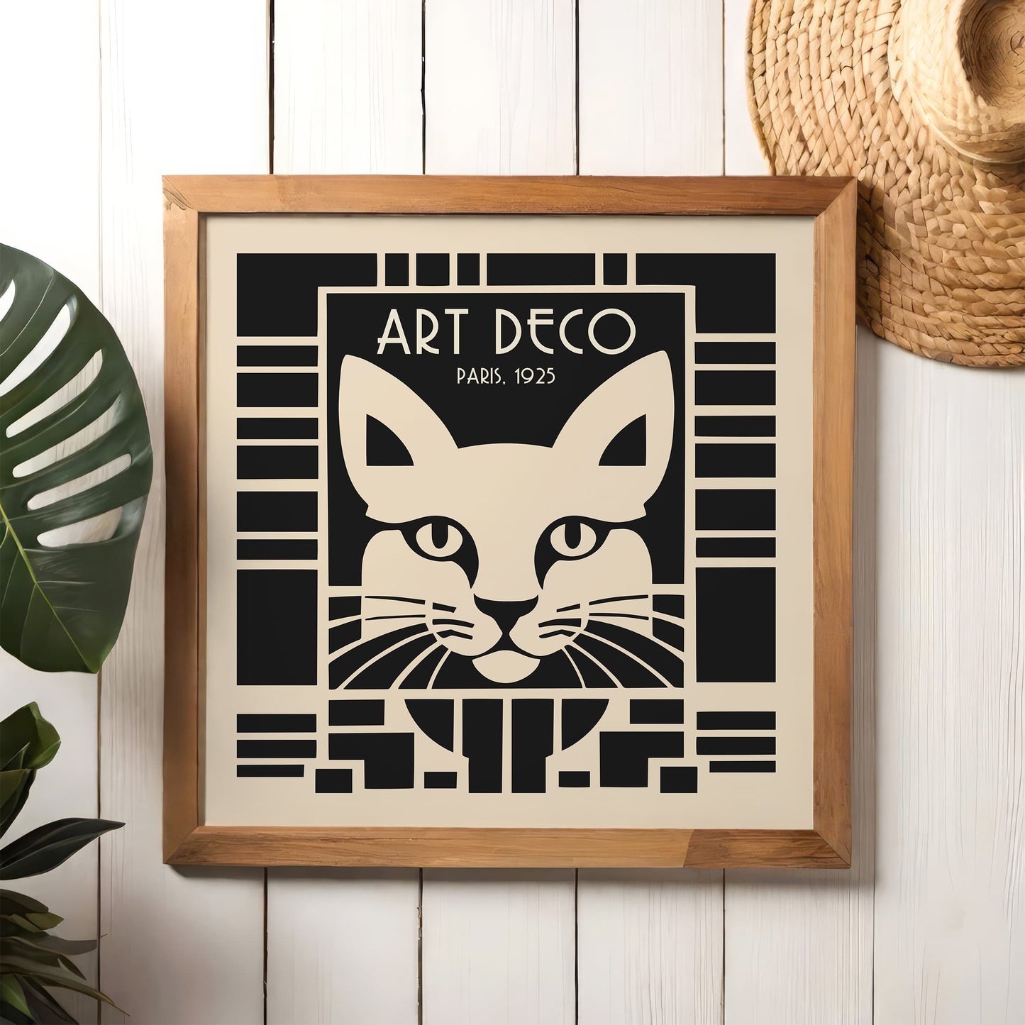 Art Deco Cat Square Print 2025