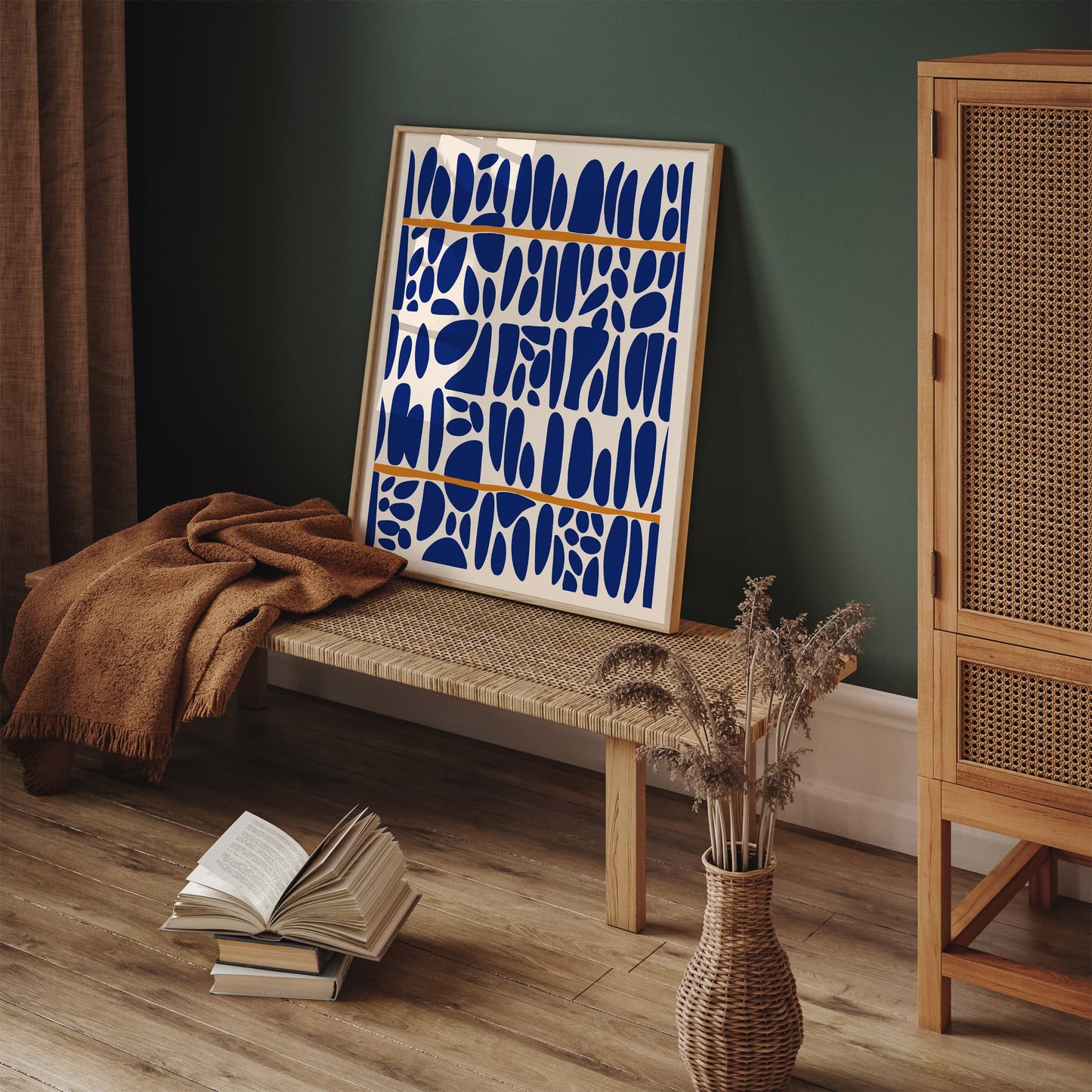 Blue Pebble Pattern Print - Abstract Wall Art