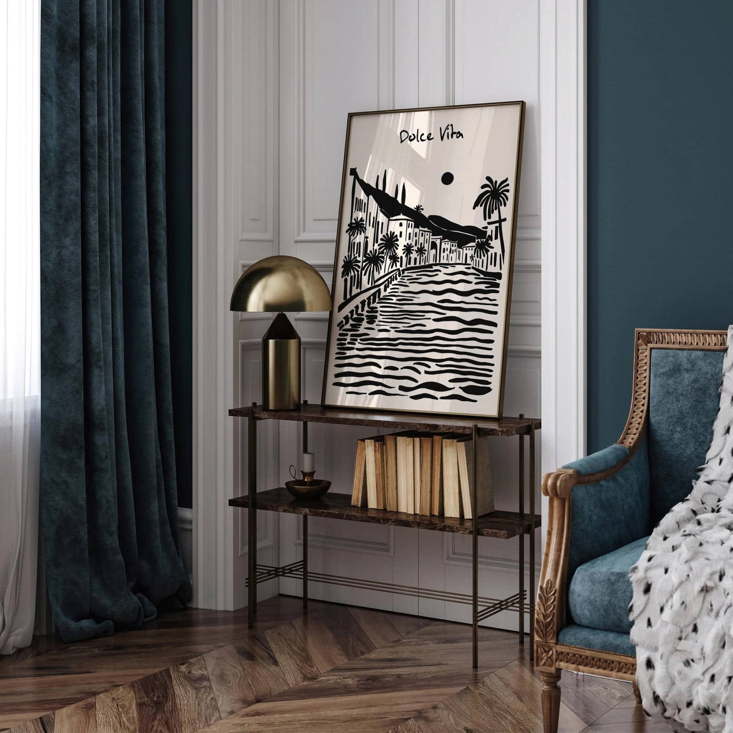 Dolce Vita Black Ink Summer Art Print - HypeSheriff