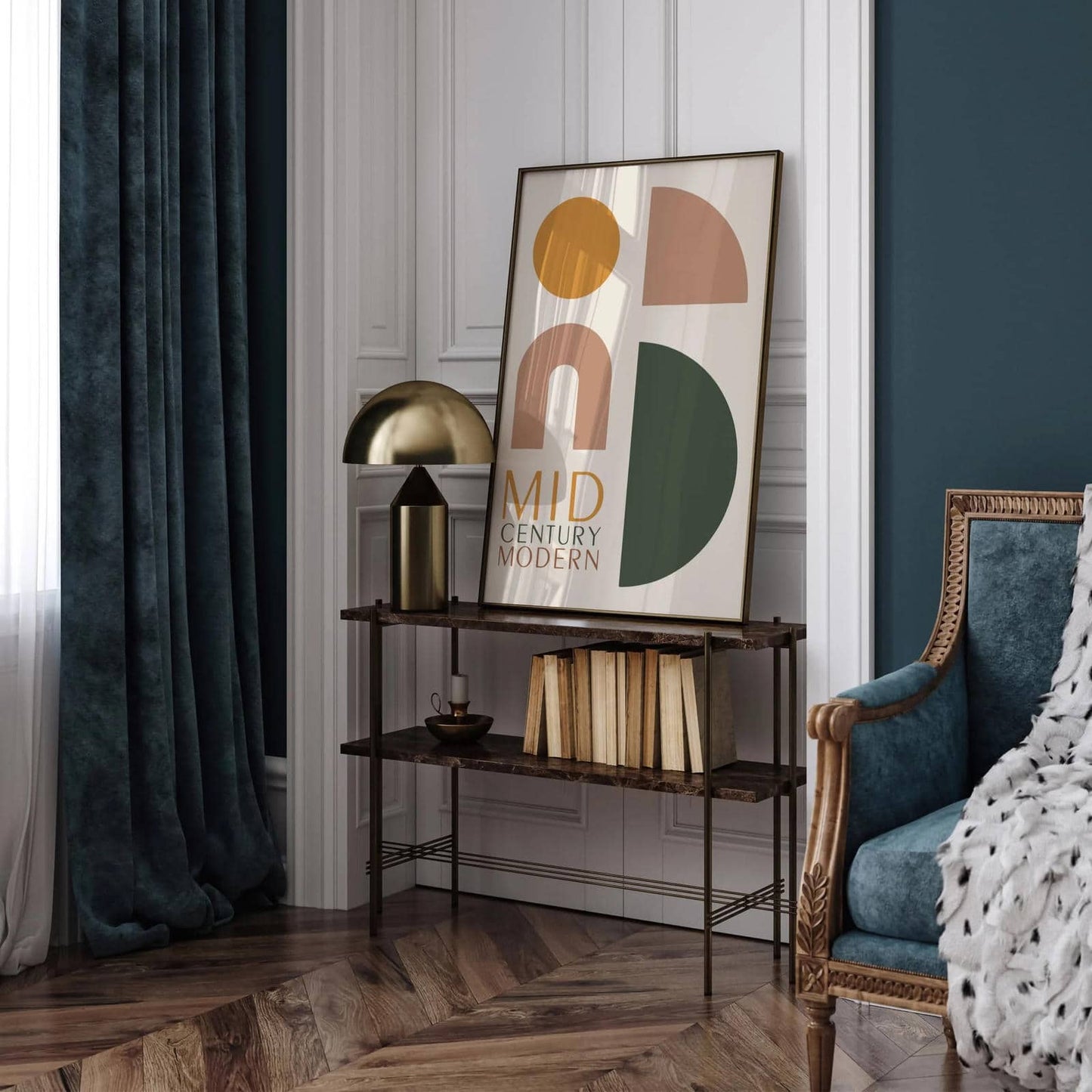 Mid Century Modern Geometric Art Print 2025