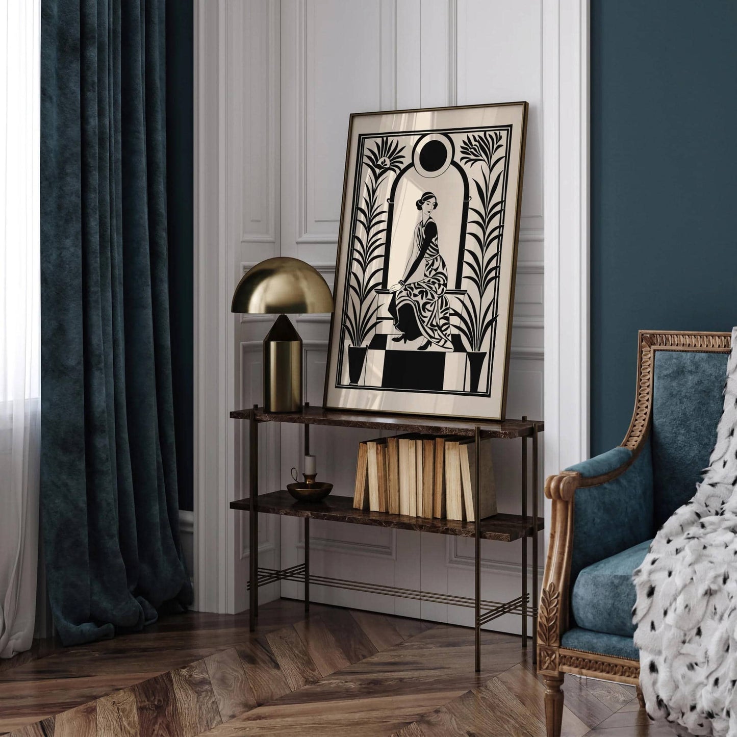 Art Deco Woman Portrait Art Print - HypeSheriff