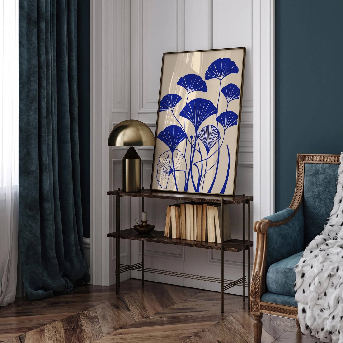 Blue Ginkgo Biloba Art Print 2024 - HypeSheriff