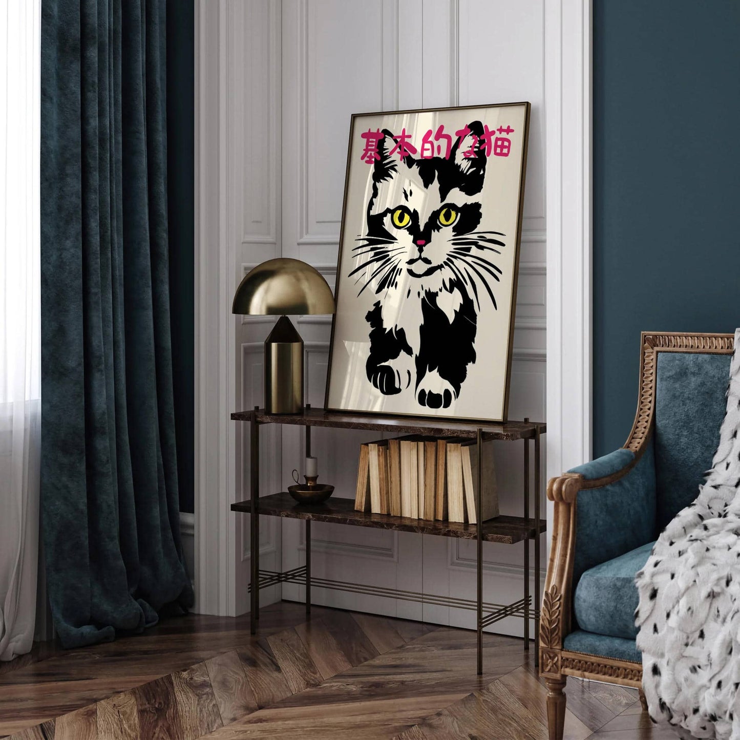 Japanese Cute Cat Poster Print - HypeSheriff