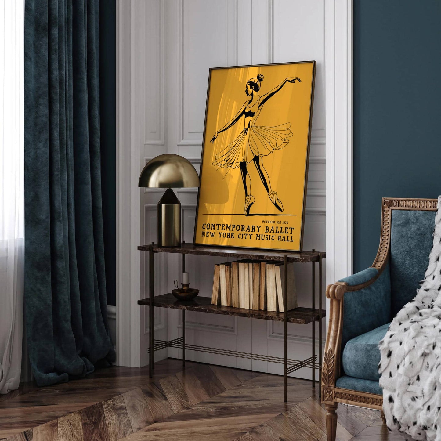 NYC Ballet Vintage Yellow Poster - HypeSheriff