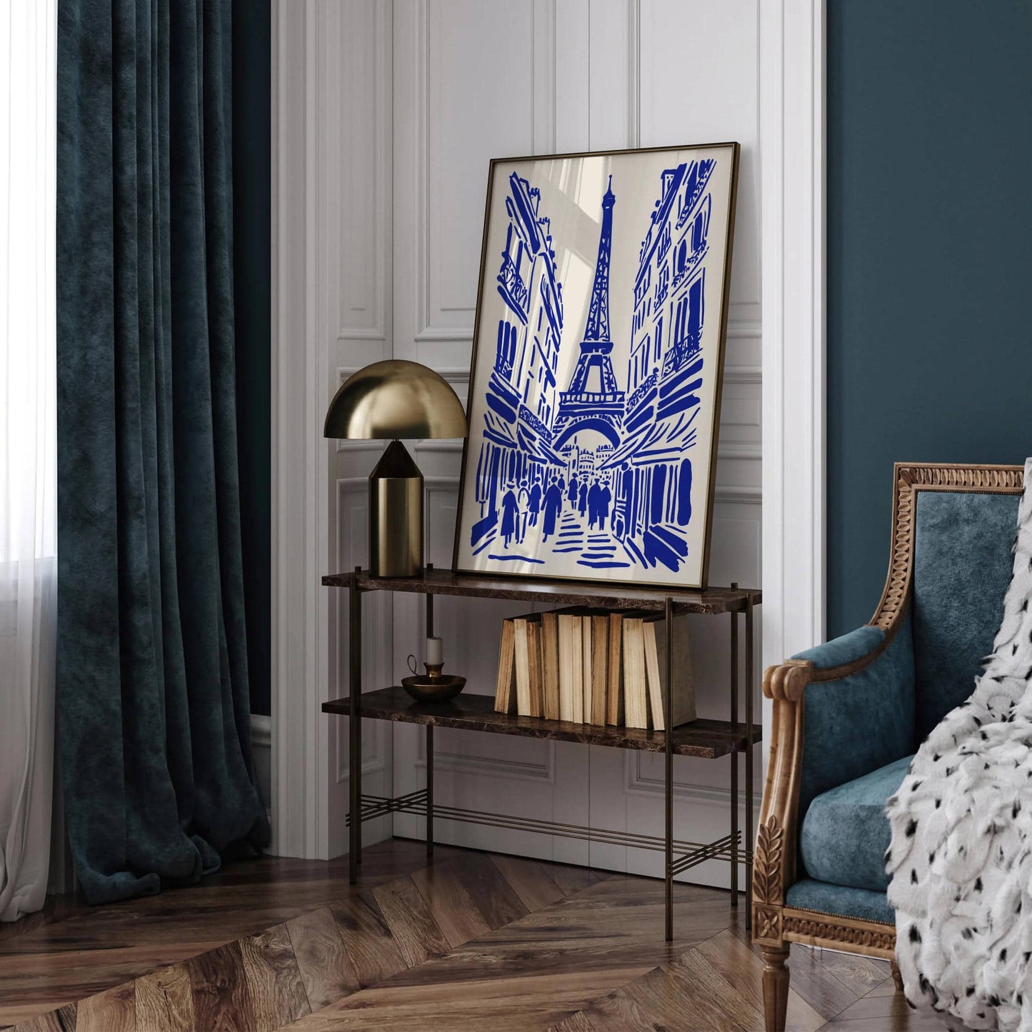Eiffel Tower Paris France Blue Poster - HypeSheriff