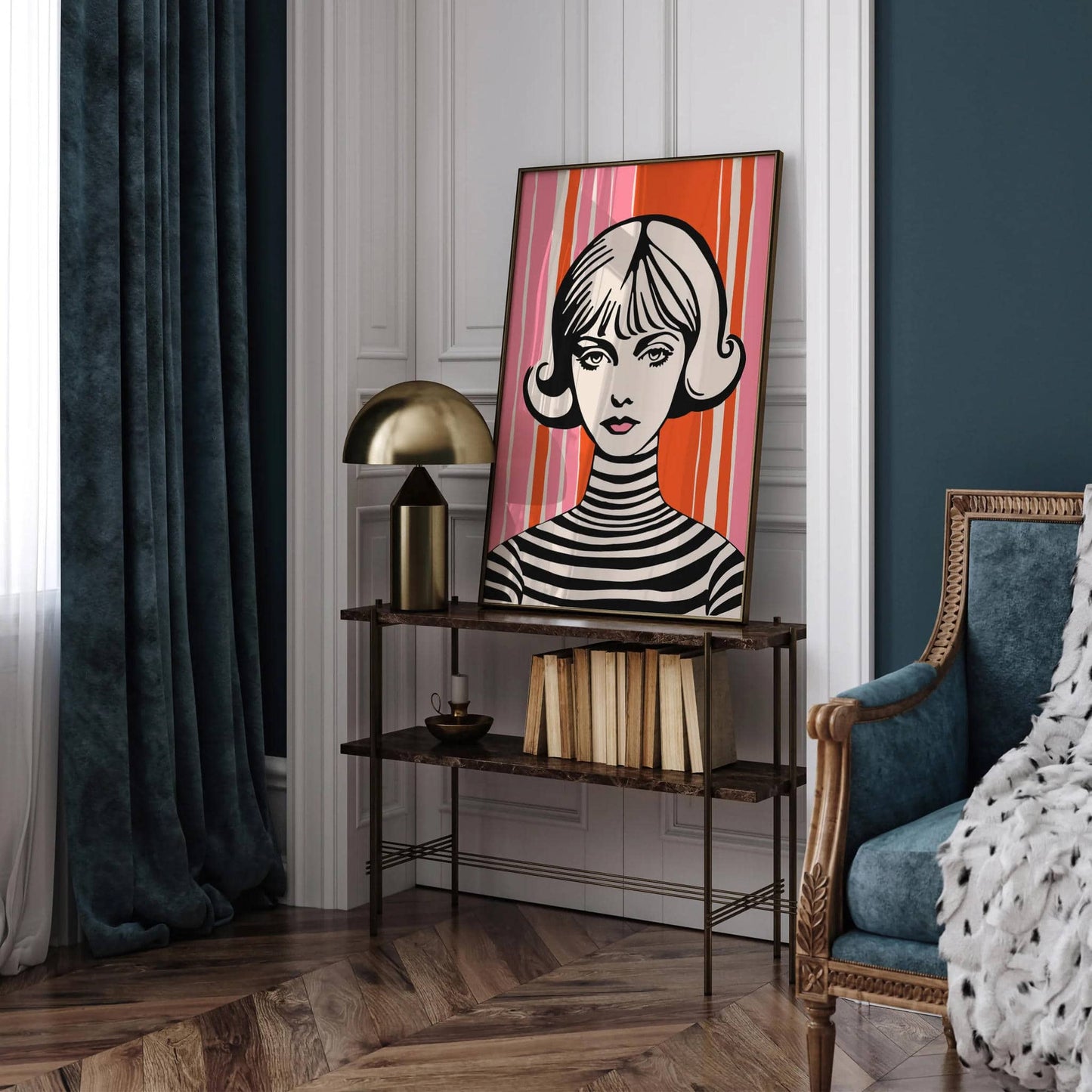 Cute Girl Portrait Retro Print - HypeSheriff