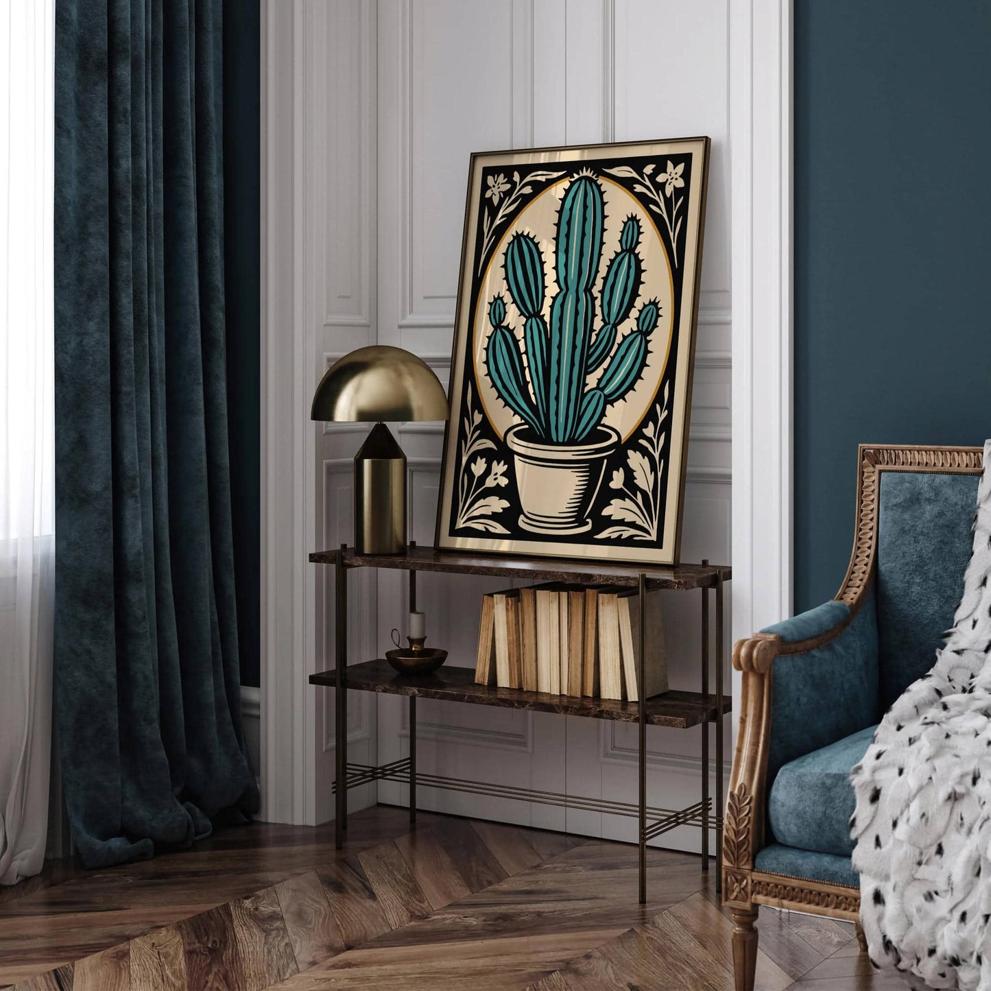 Eclectic Victorian Cactus Plant Poster