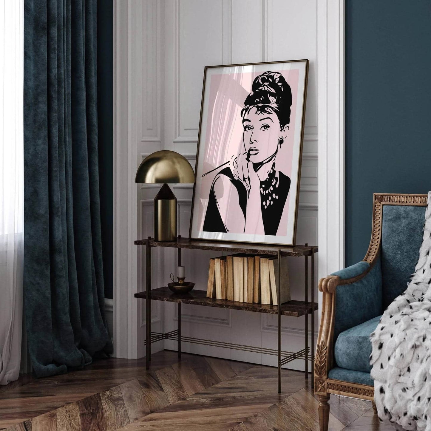 Audrey Hepburn Actress Pink Poster - HypeSheriff