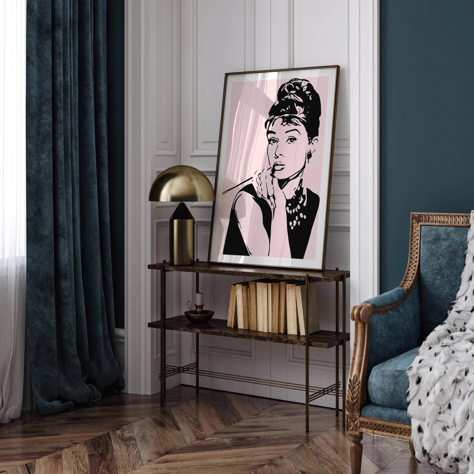 Audrey Hepburn Actress Pink Poster - HypeSheriff