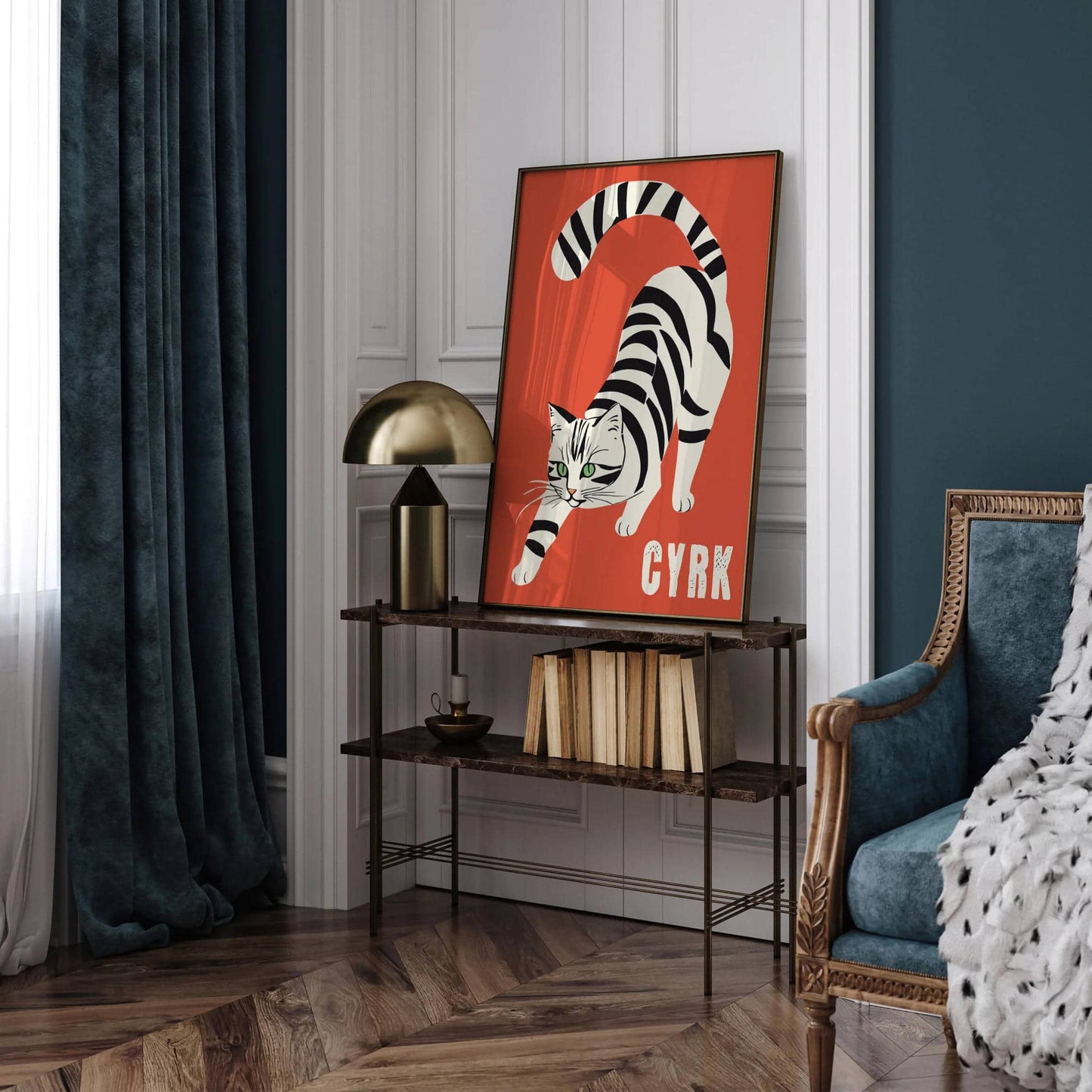 CYRK - Polish Circus Zebra Cat Poster - HypeSheriff
