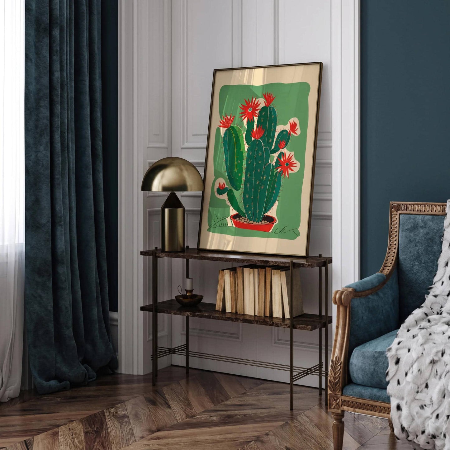 Retro Mid-Century Cactus Art Print - HypeSheriff