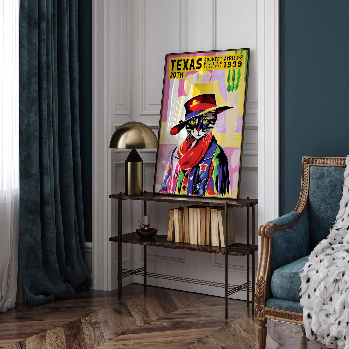 1999 Texas Country Music Cat Poster - HypeSheriff