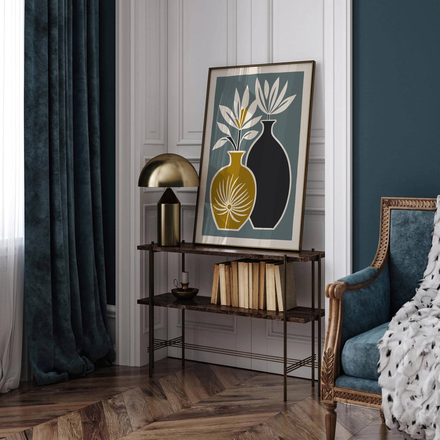 Scandinavian Floral Wall Art – Minimalist Nordic Flower Print