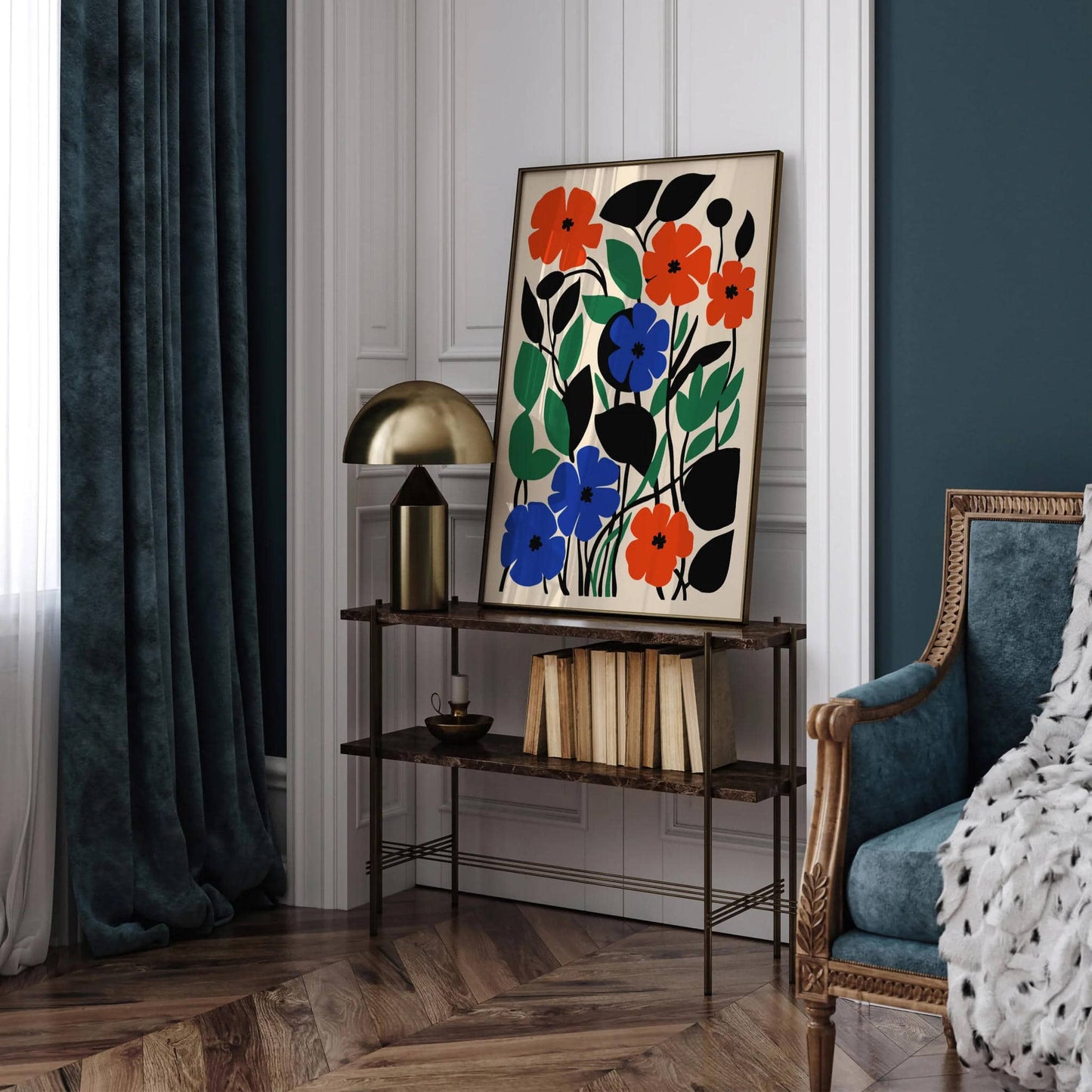 Retro Botanical Cut-Outs Floral Wall Art