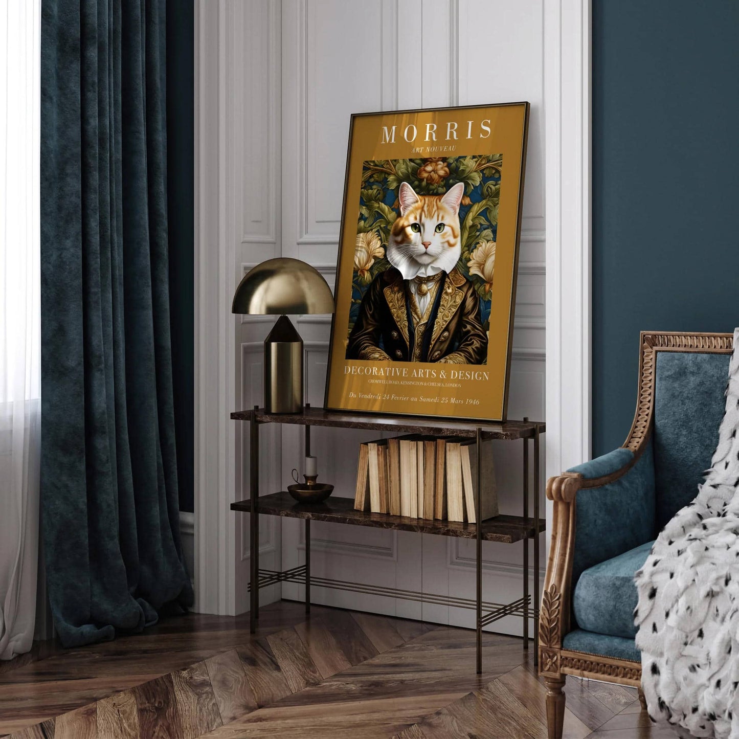 Victorian Elegant Cat Amber Poster - HypeSheriff