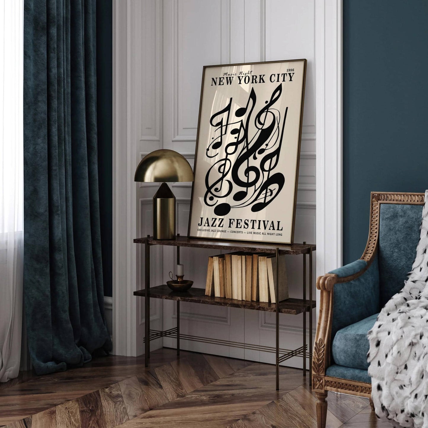 Jazz Festival NYC Poster – Music Night Vintage Wall Art