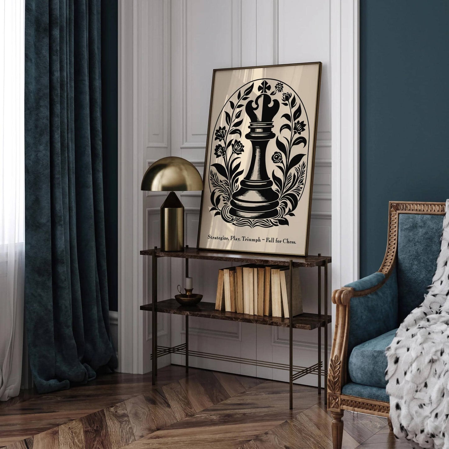 Strategize, Play, Triumph – Fall for Chess Poster