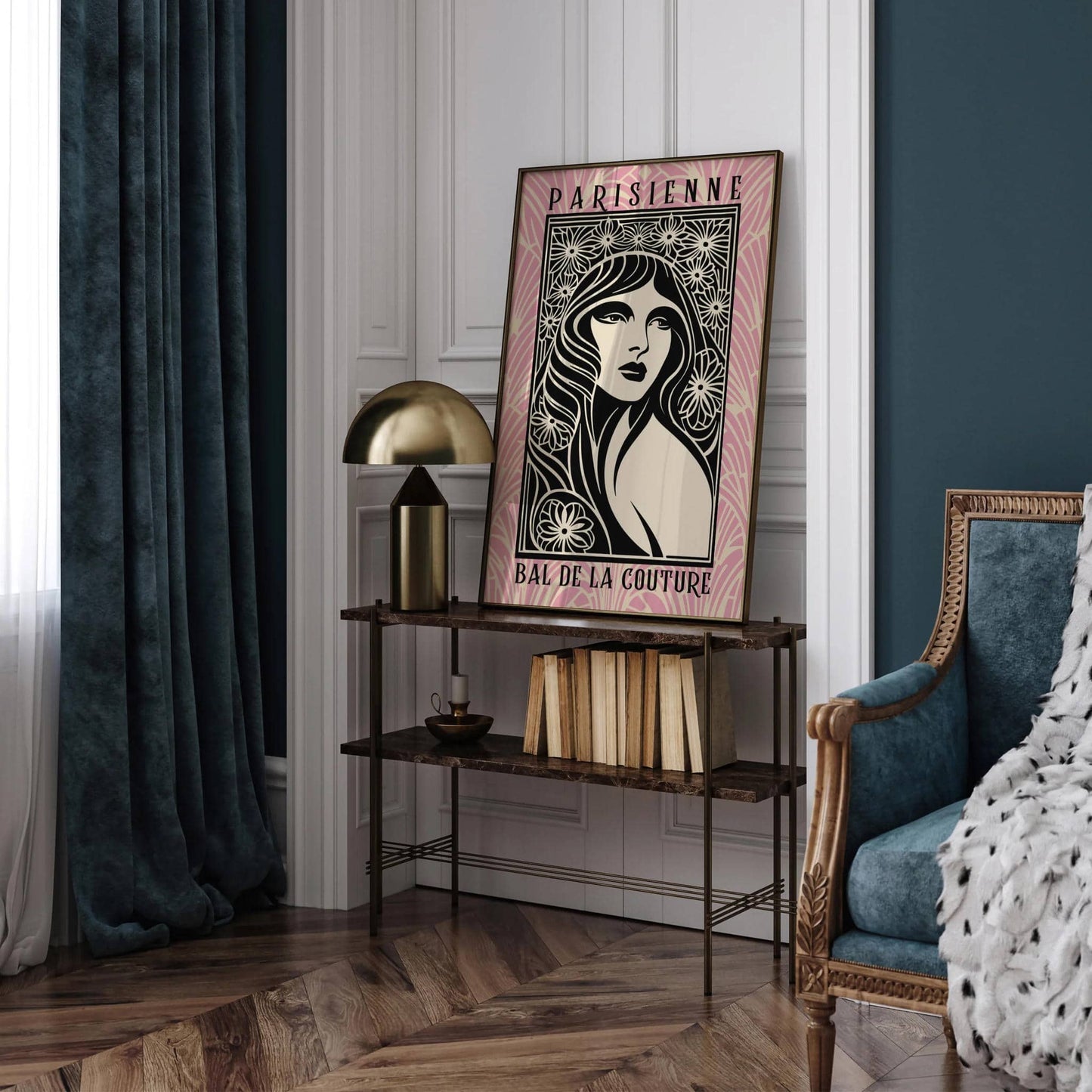 Bal de la Couture Parisienne Vintage Fashion Ad Poster - HypeSheriff