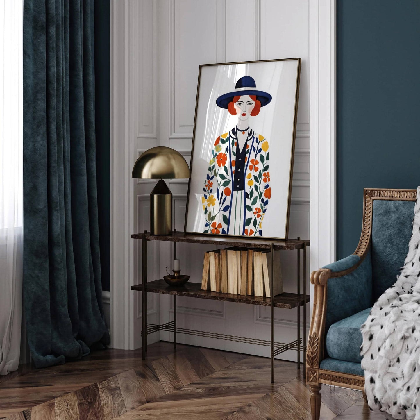 Chic Floral Woman Art Poster - Modern Minimalist Fashion Print - HypeSheriff