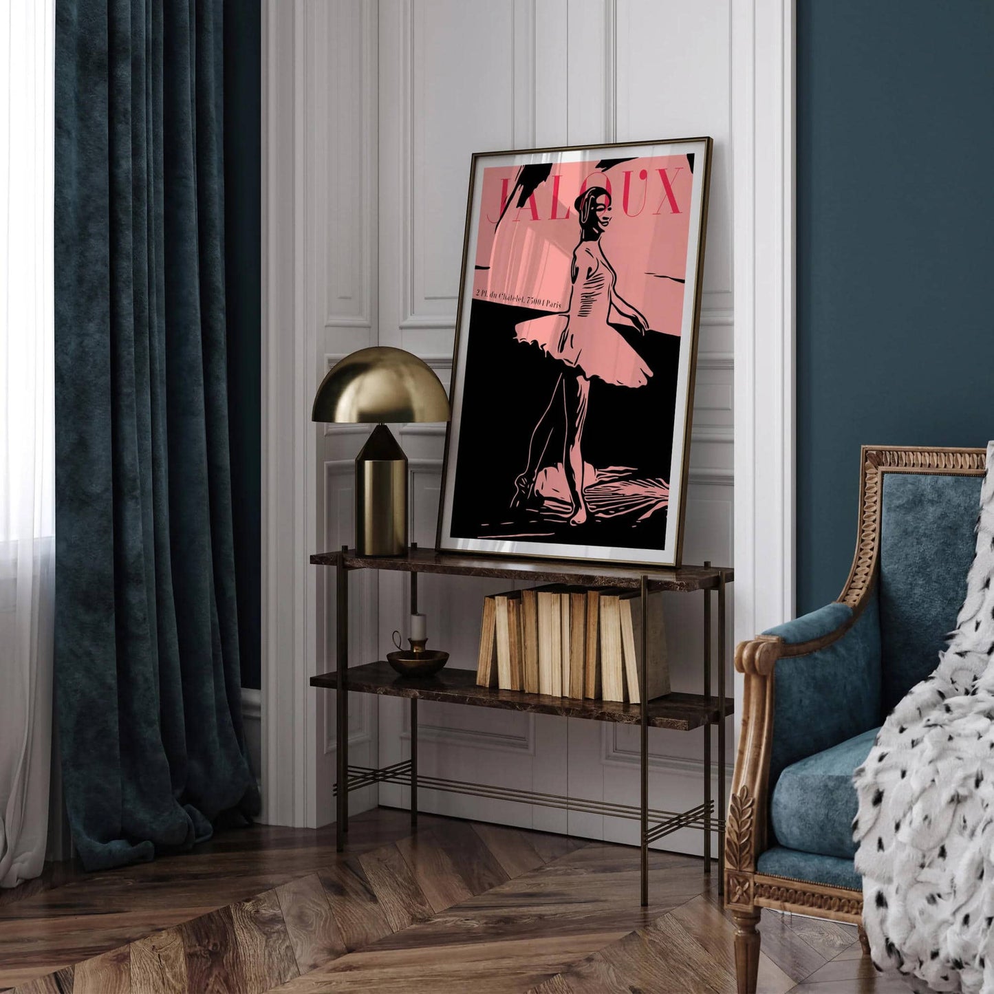 Jaloux Vintage French Ballerina Pink Poster - HypeSheriff