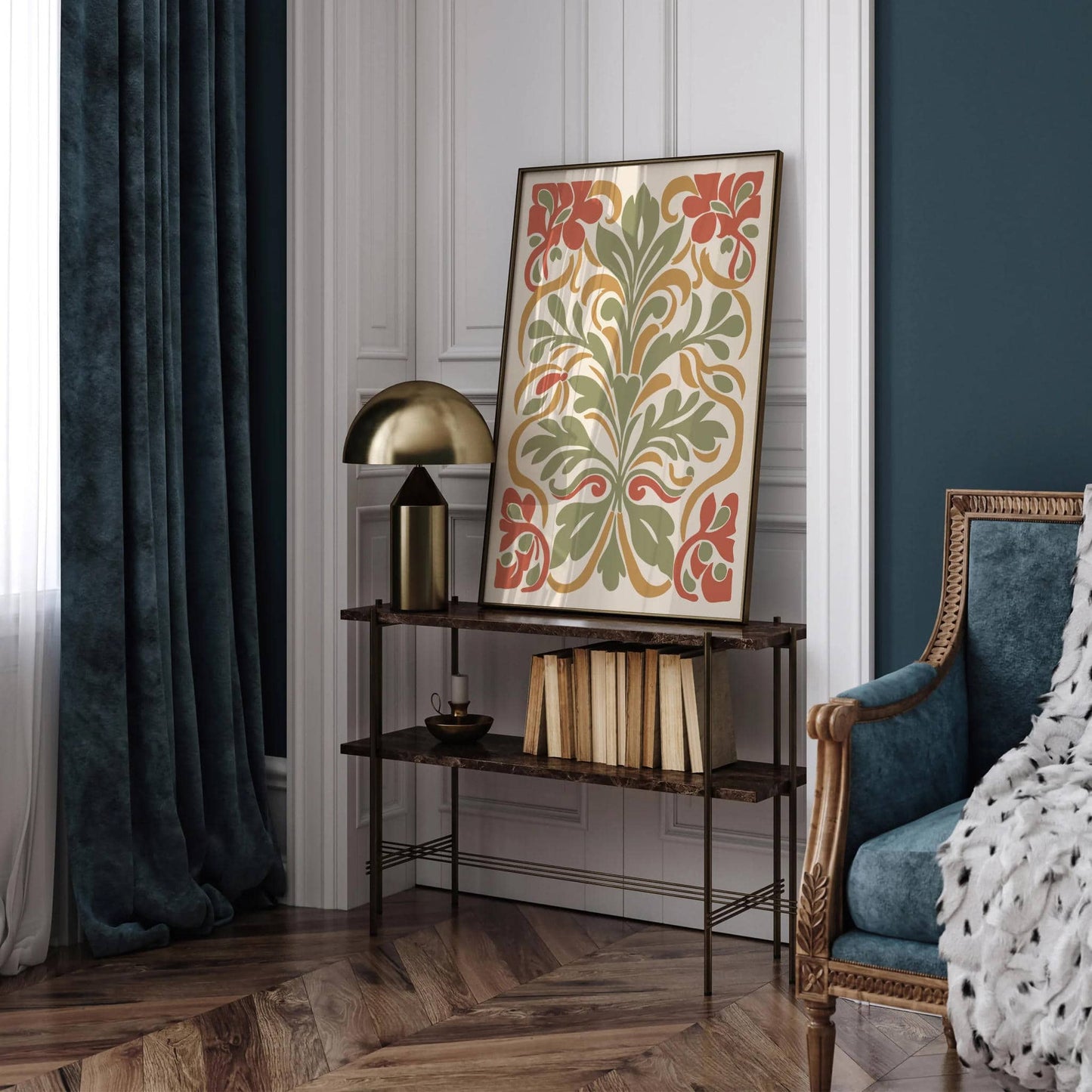 Bohemian Floral Art Print in Neutral Earth Tones - HypeSheriff