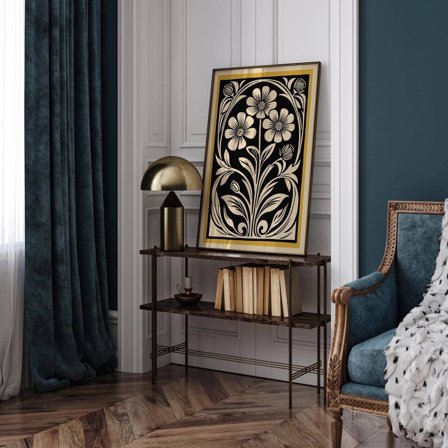 Art Nouveau Floral Vintage Art Print - HypeSheriff