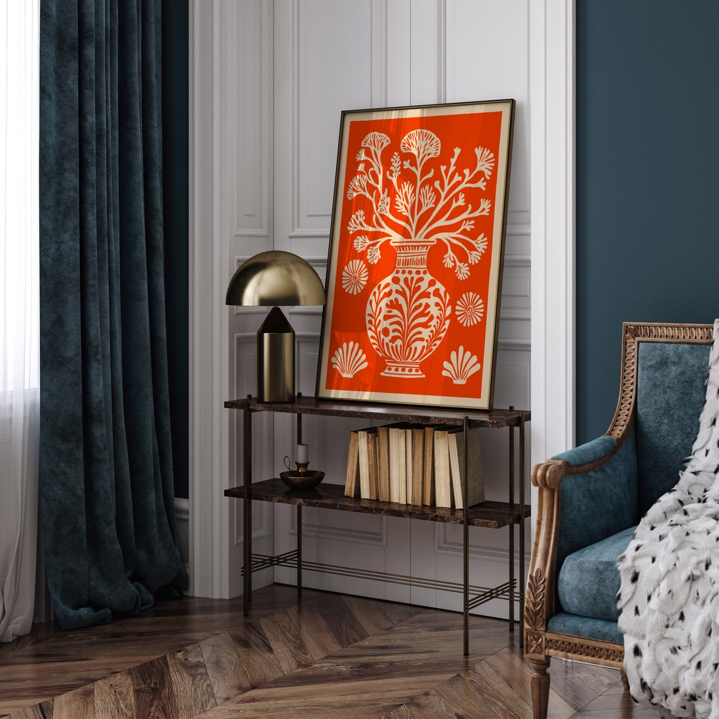 Coral Reefs Bouquet Orange Print