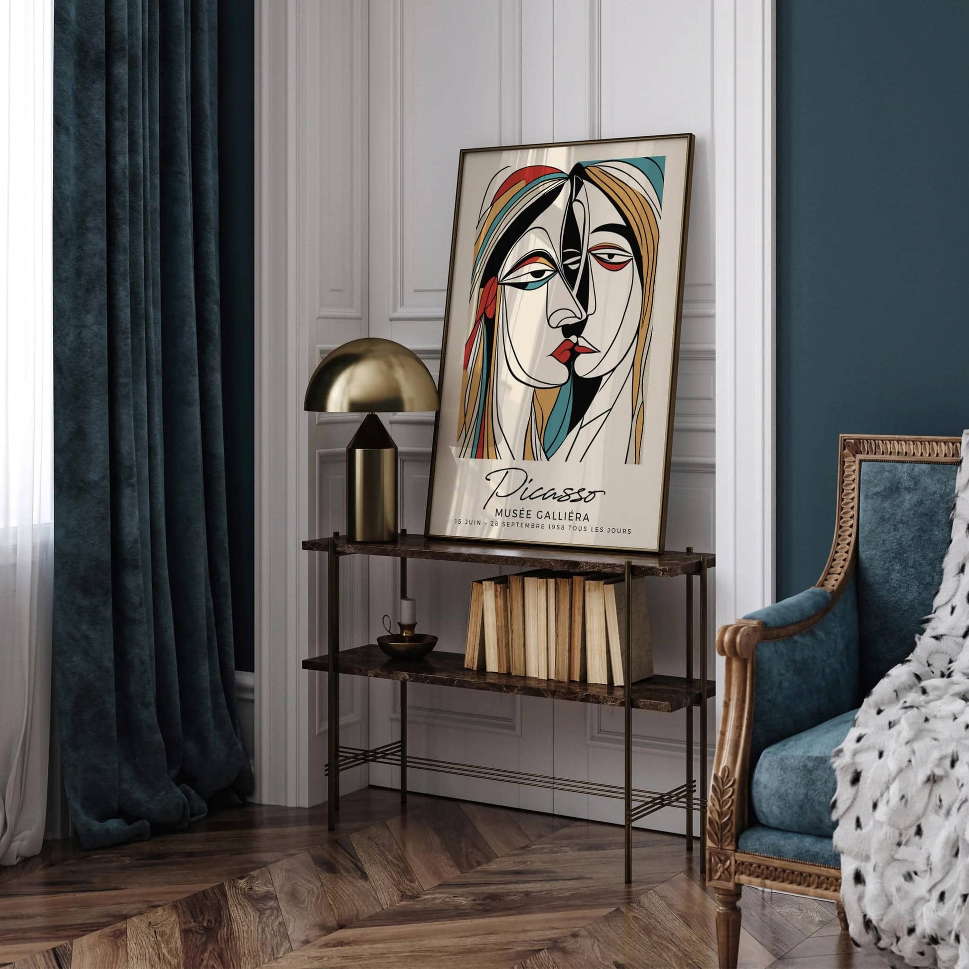 Picasso Line Art Couple Poster - HypeSheriff