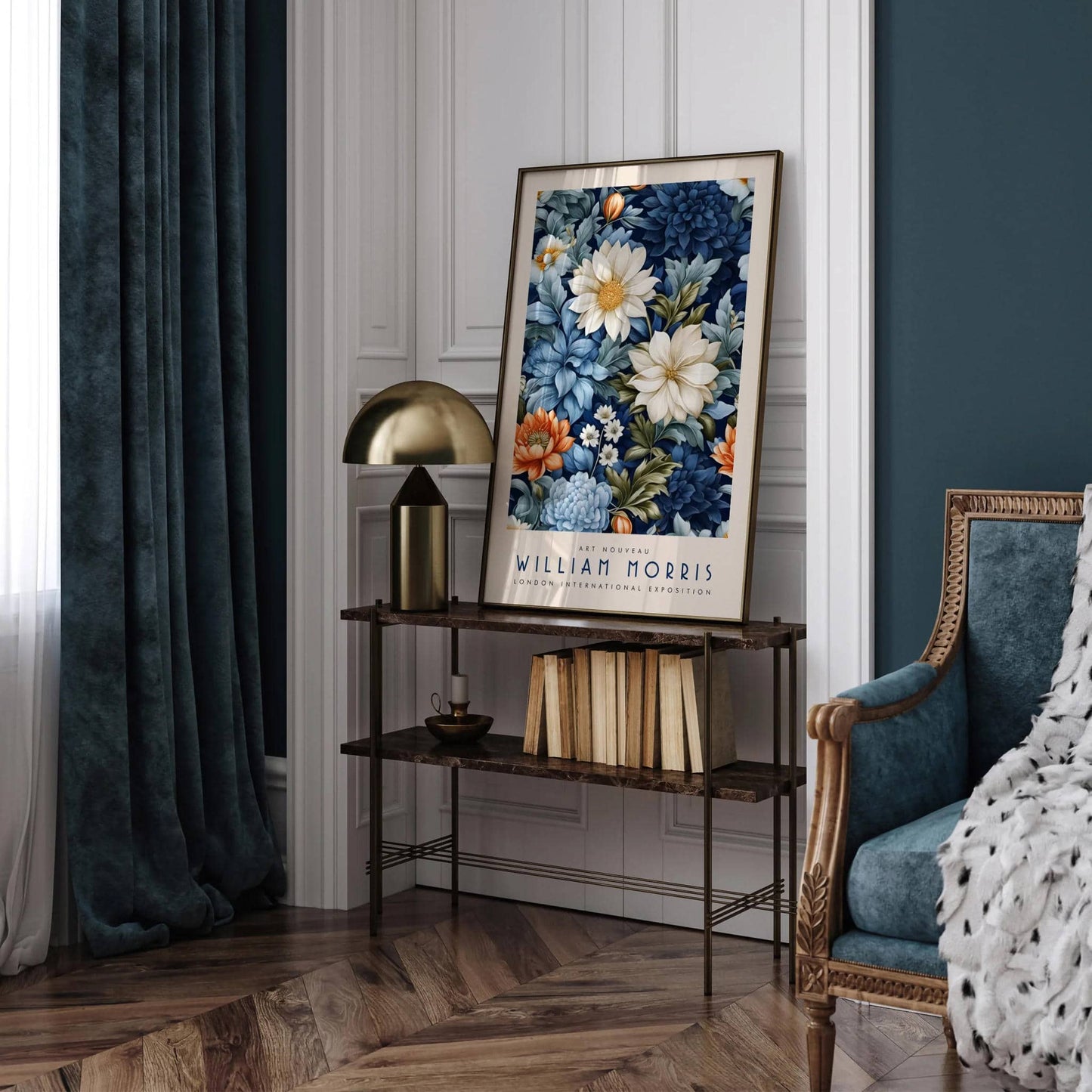 Blue Morris Garden Art Print 2025 - HypeSheriff