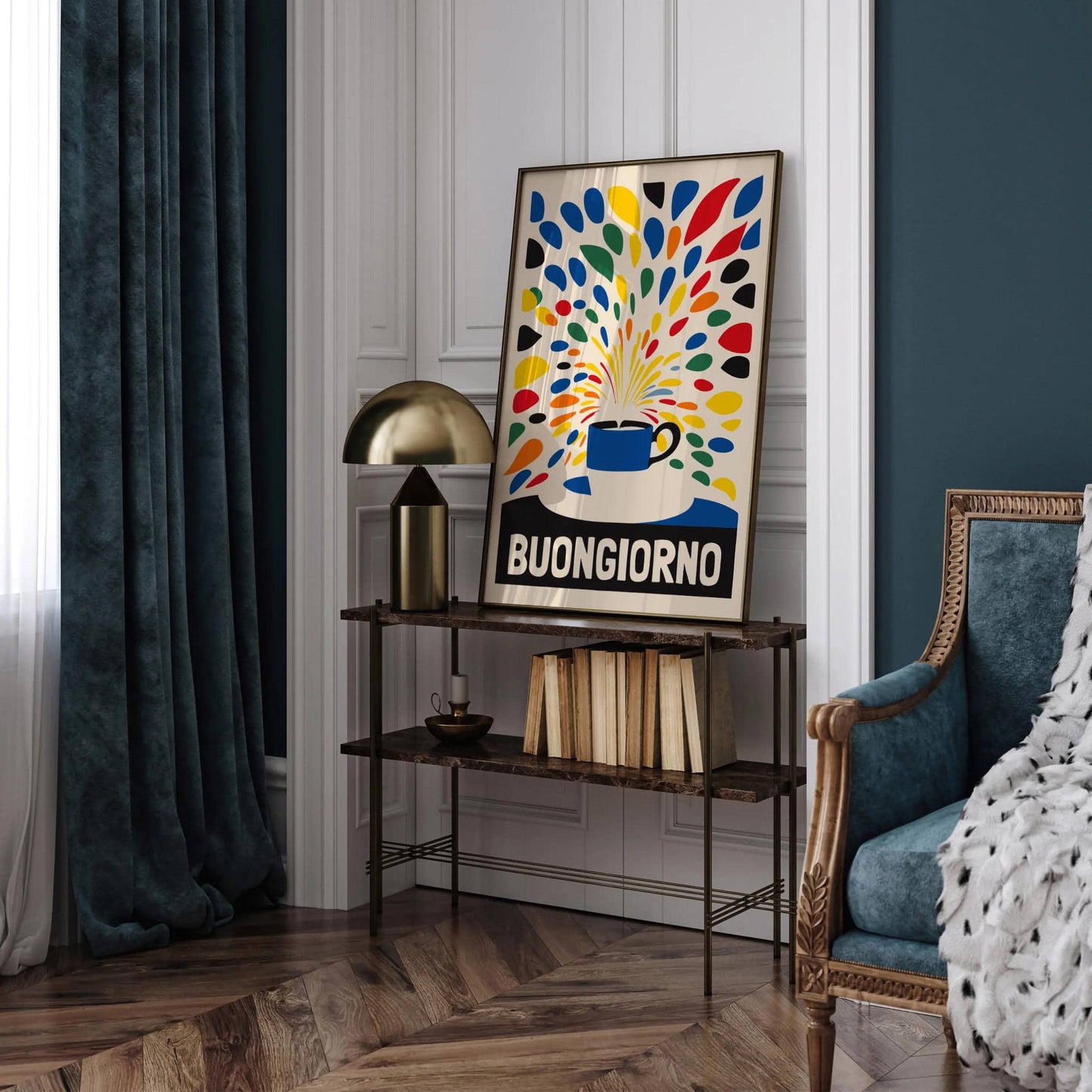 Buongiorno Whimsical Coffee Poster - HypeSheriff