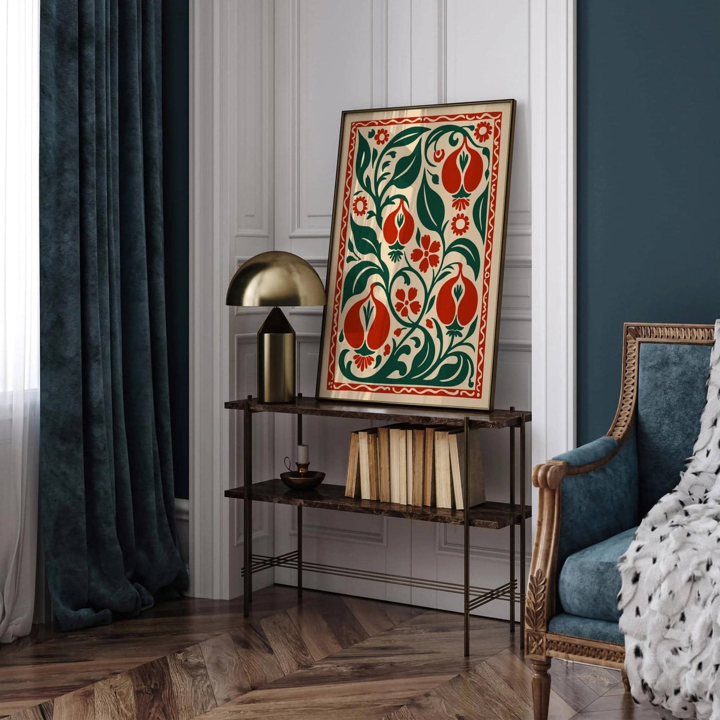 Abstract Country Farmhouse Botanical Art Print