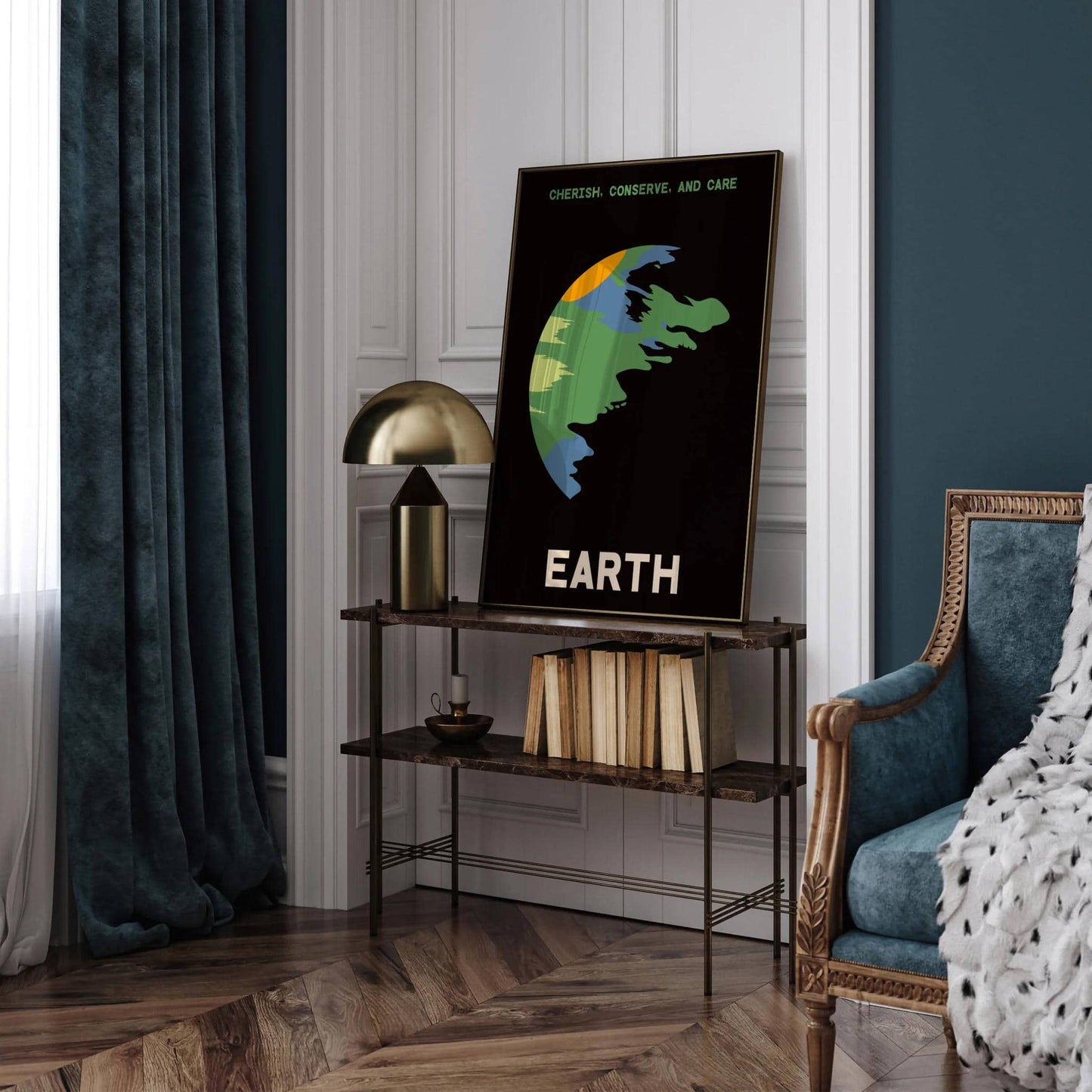 Minimal Planet Earth Poster - Space Nerd Gift - HypeSheriff