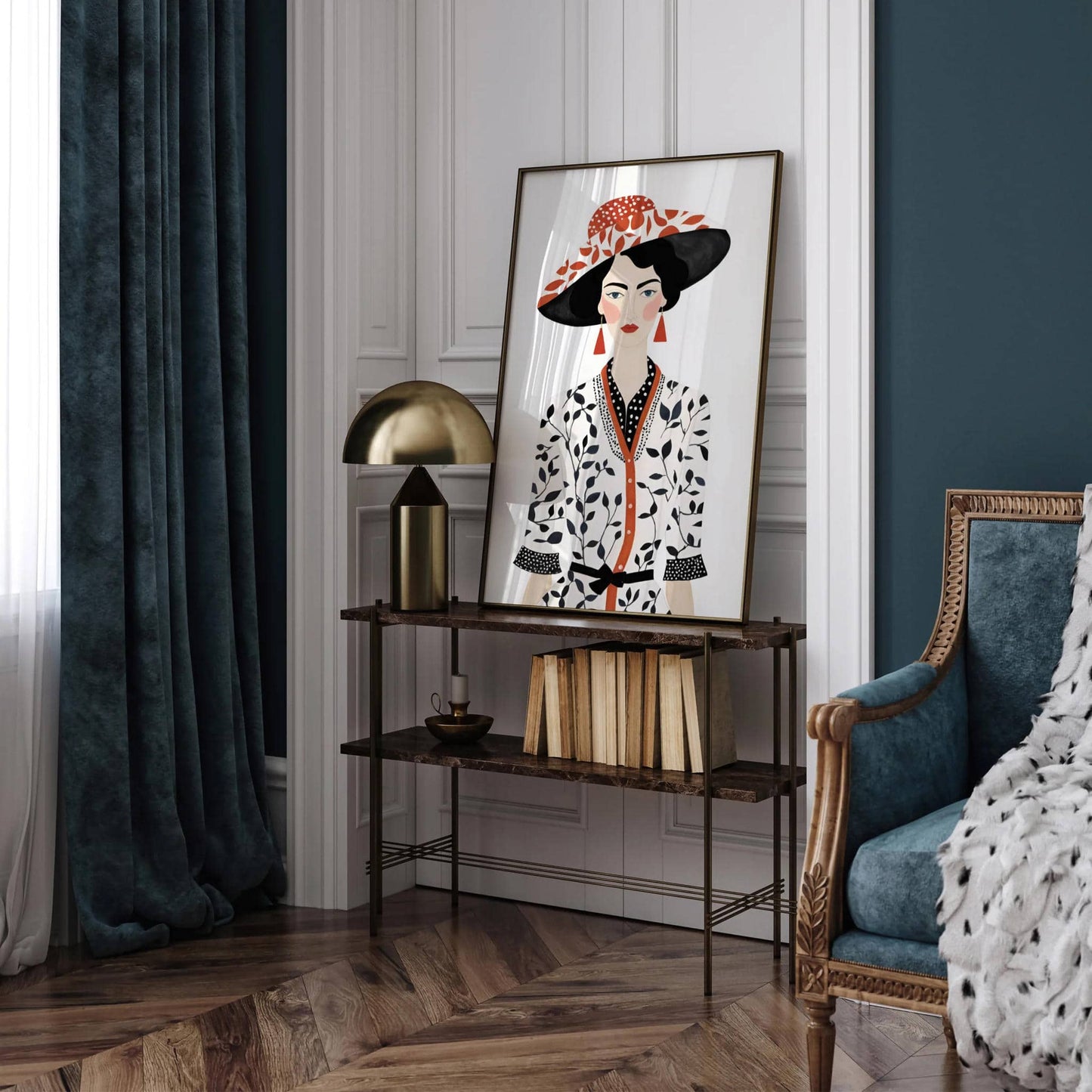 Woman Portrait Vintage Fashion Illustration - HypeSheriff